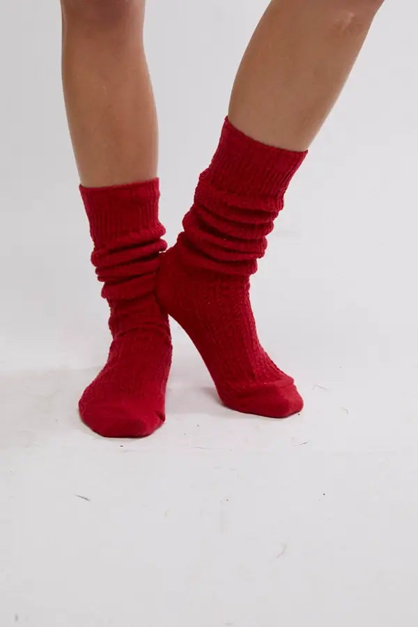 Free People Slouch Socks - Women's Cozy Knit Crew Socks for Casual Wear, Lounge & Winter Comfort