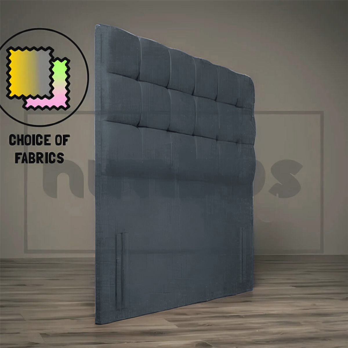 Modern Floor Standing Cube Headboard - Upholstered Bed Frame with Storage & LED Lights - Perfect for Small Bedrooms, Apartments & Dorm Rooms