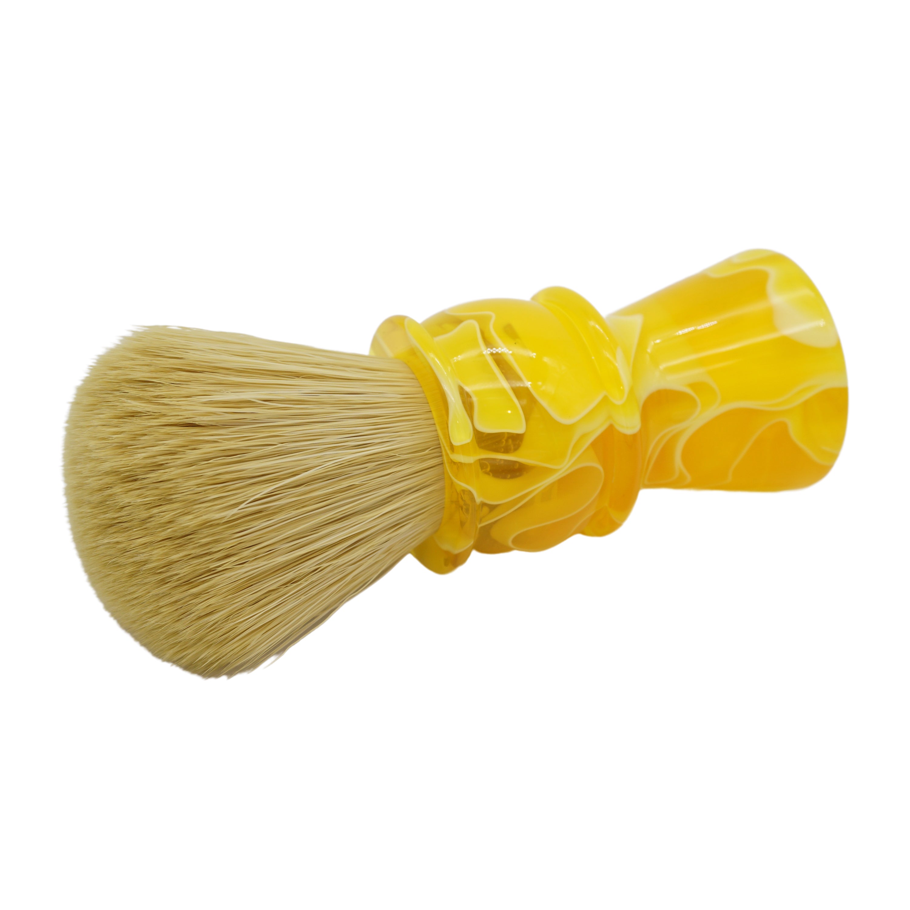 AP Shave Co. 24mm Faux Boar Synthetic Shaving Brush - Soft & Durable for Wet Shaving - Perfect for Men's Grooming & Travel Shaving Kit (Yellow)