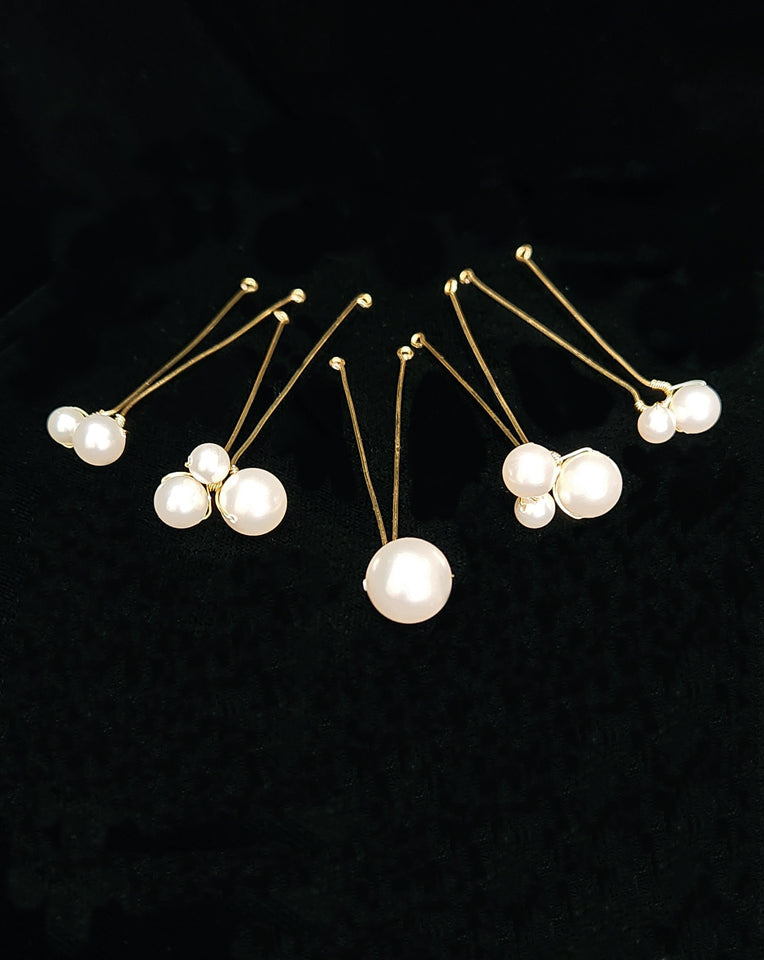 Elegant Pearl Cluster Hairpins for Weddings - Gold Bridal Hair Accessories by Kezani | Perfect for Bridal Hairstyles, Prom, and Formal Events