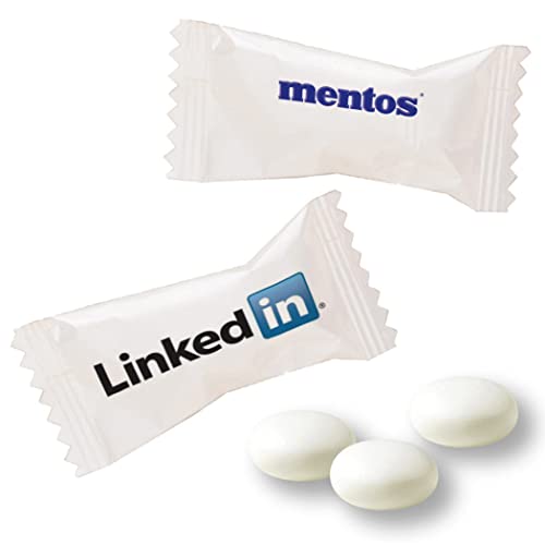 2,000 Count Custom Logo Mentos Mints - Individually Wrapped Bulk Promotional Candies for Business Branding, Corporate Events & Wedding Favors