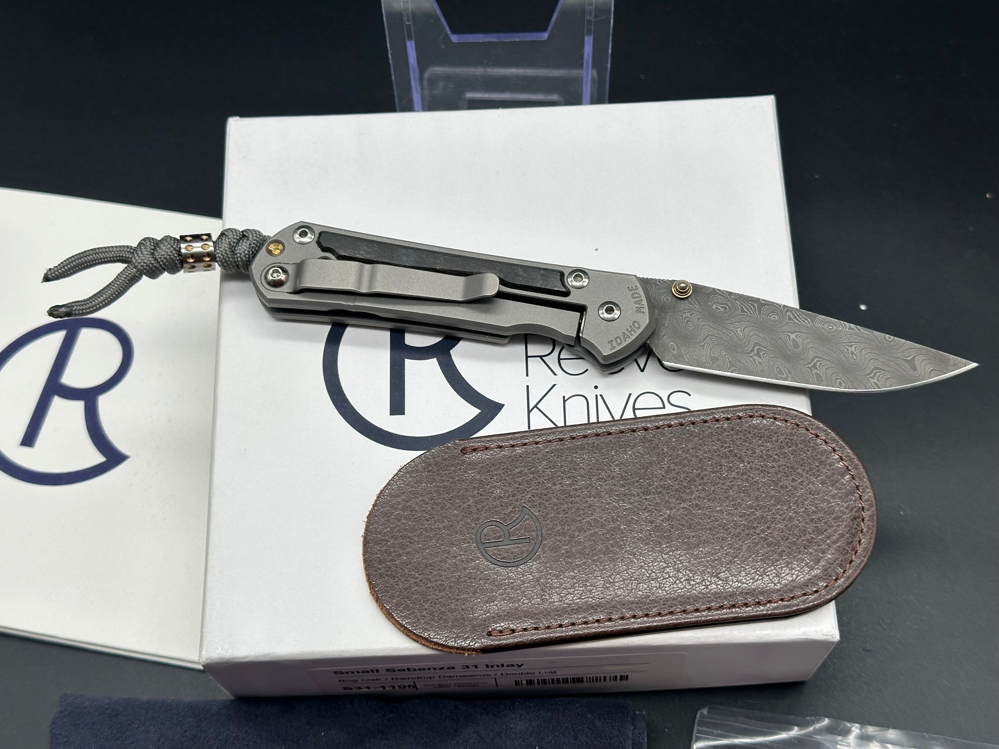 Chris Reeve Small Sebenza 31 Folding Knife - Bog Oak Handle & Damascus Steel Blade (2.94