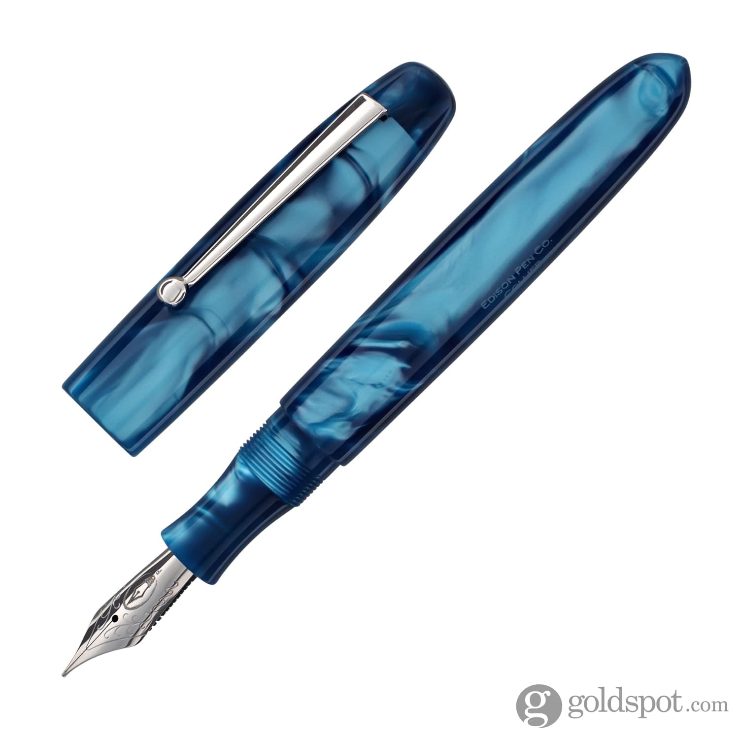 Premium Edison Collier Fountain Pen - Azure Skies Blue Ink Calligraphy Pen for Writing, Journaling & Gifting - Smooth Nib Luxury Pen for Professionals & Students