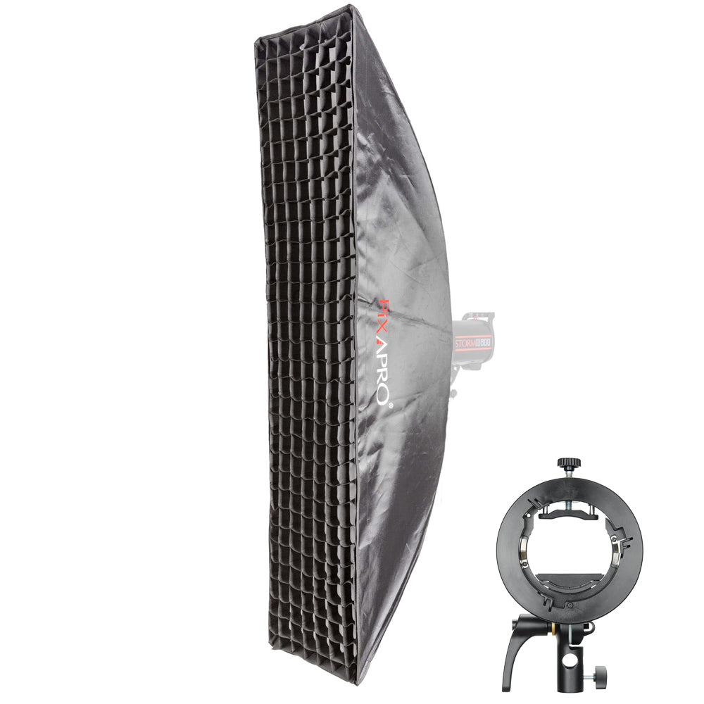 35x160cm Dual Layer Recessed Strip Softbox with 5cm Grid - Professional Photography Lighting for Studio, Portrait, and Product Shoots