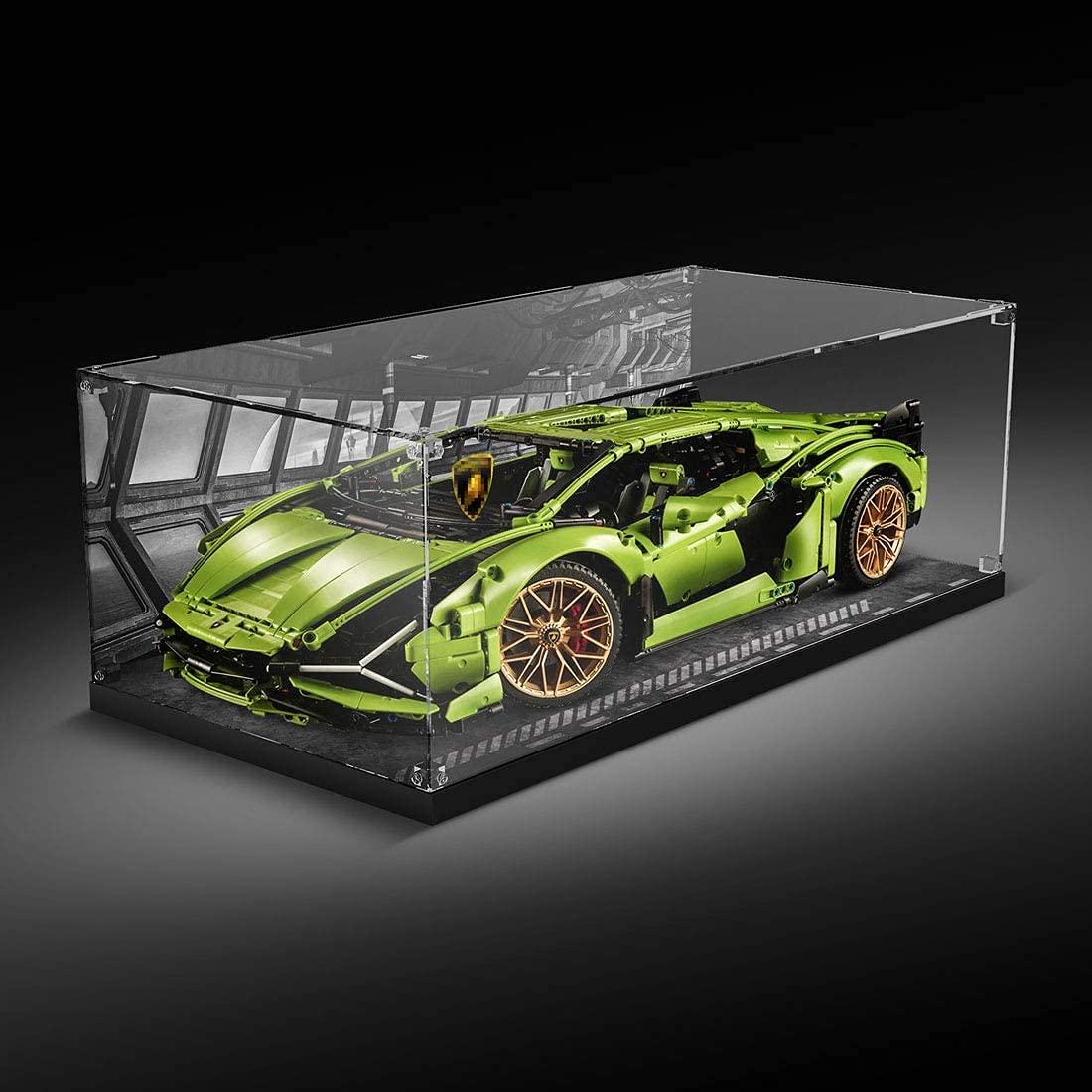 Pasyru Clear Acrylic Display Case for LEGO 42115 Technic Lamborghini Sián FKP 37 - Dustproof Protective Showcase Box for LEGO Car Models - Perfect for Home Decoration, Office Display & Collector's Showcase (Building Kit Not Included)