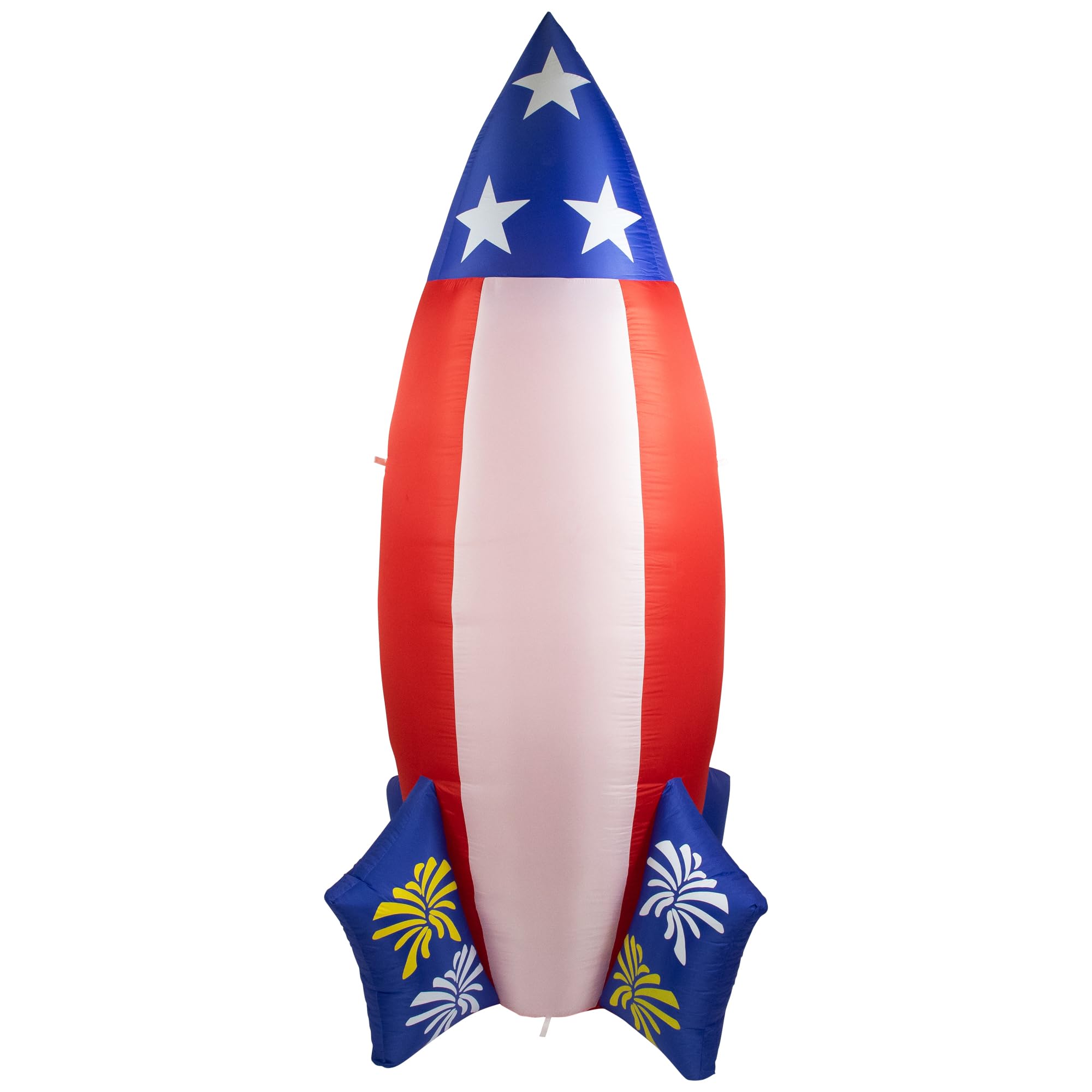 Northlight 8ft LED Lighted Inflatable Americana Rocket Outdoor Decoration with Clear Lights - Patriotic Yard Decor for 4th of July, Christmas, and Backyard Parties
