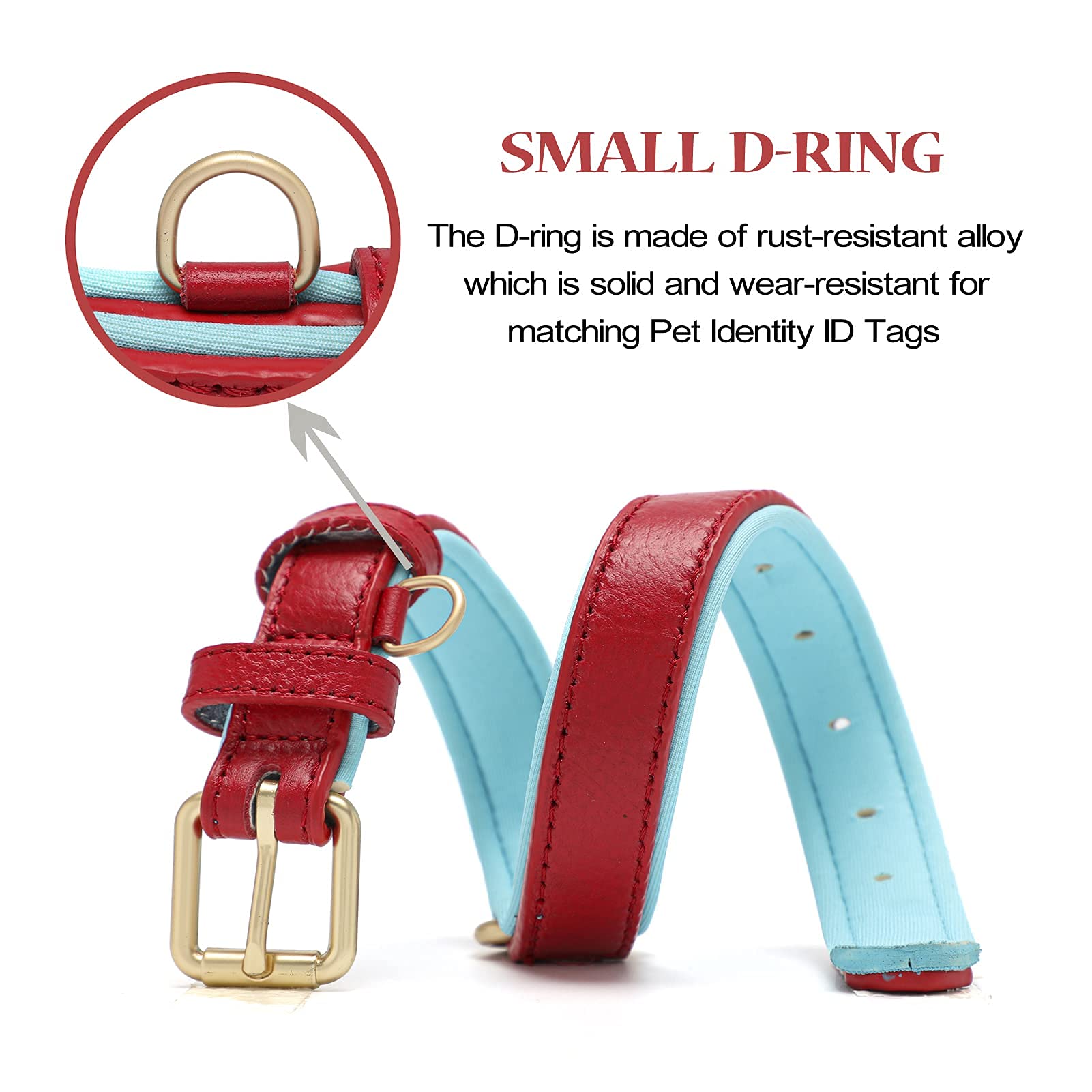 Premium Soft Padded Leather Dog Collar - Waterproof & Adjustable for Small, Medium, Large Dogs - Perfect for Daily Walks, Training & Outdoor Adventures