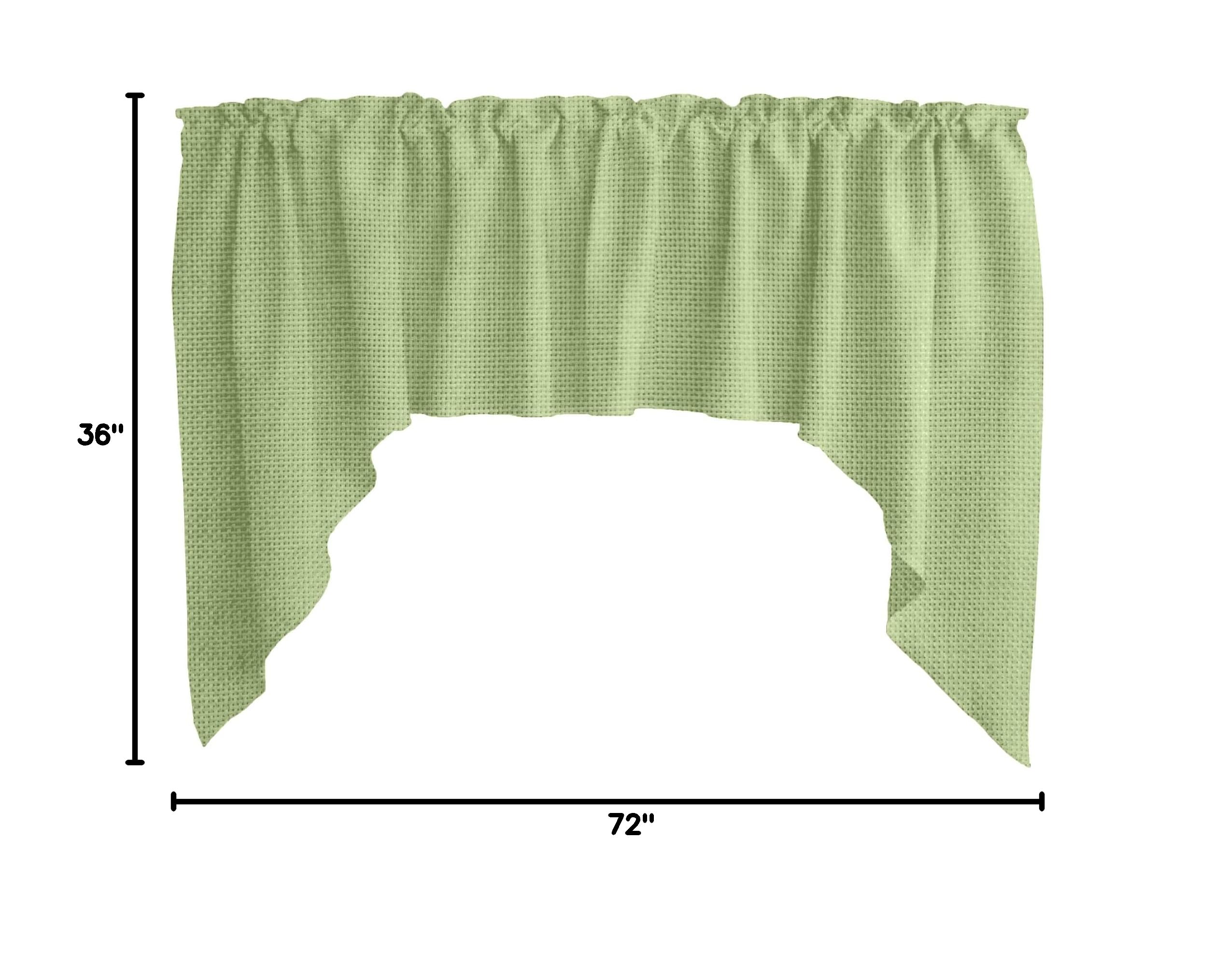 Faux Burlap Window Valance - Sage Green Home Decor for Bedroom, Nursery & Kitchen - Elegant Window Treatment for Cozy Living Spaces
