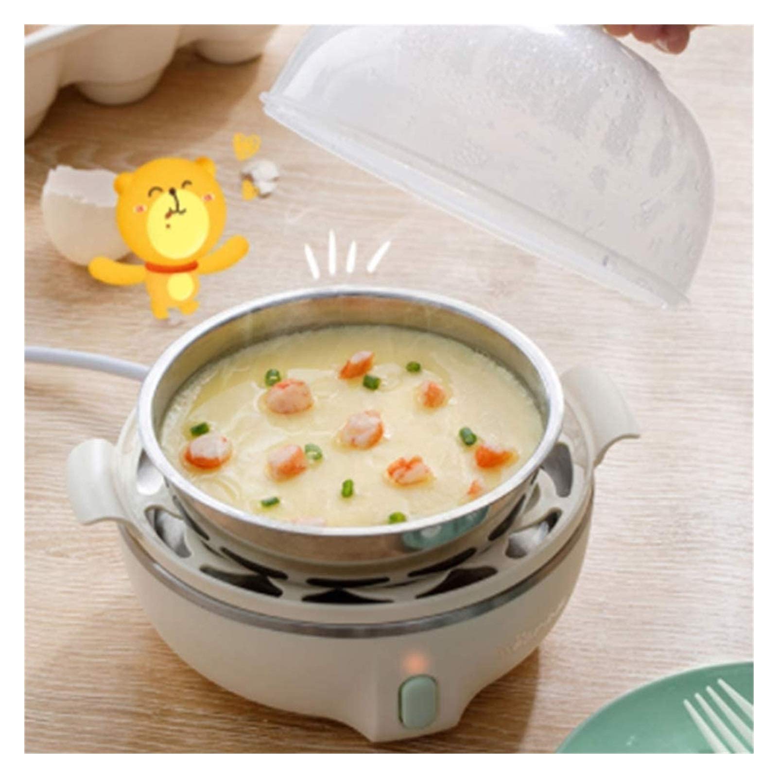 Electric Egg Cooker Boiler - Rapid Egg Maker & Poacher with Steamer Tray - Cooks 14 Eggs Fast (Hard/Soft Boiled, Poached, Omelets) - Perfect for Breakfast Meal Prep & Healthy Cooking