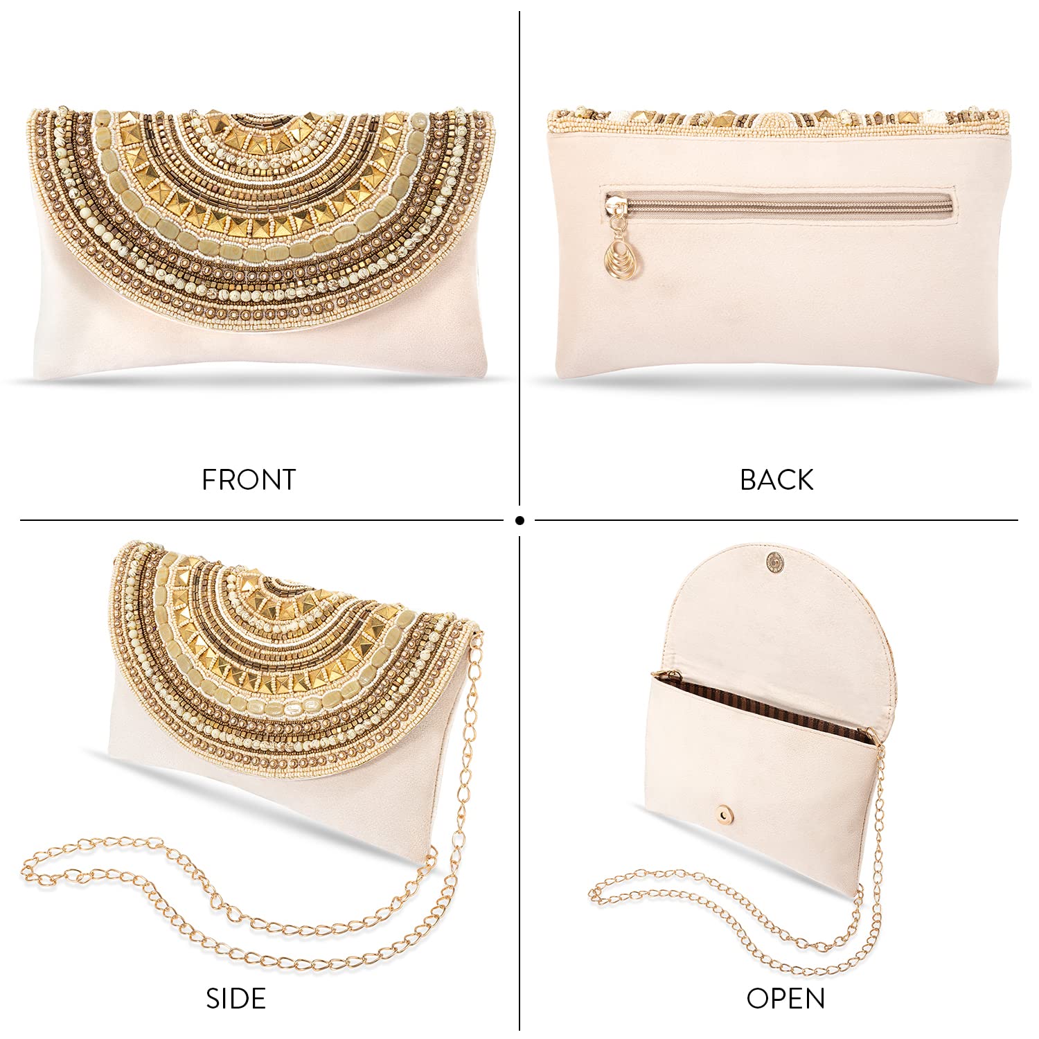Peora Women's Clutch Purse - Elegant Evening Bag for Wedding, Party & Special Occasions | Perfect Bridal Gift & Prom Accessory | Small Handbag for Date Night, Cocktail Events & Formal Gatherings