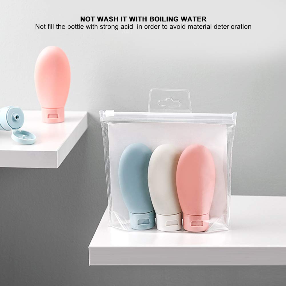 3pcs Travel Bottles for Shampoo & Shower Gel - Leak Proof Empty Cosmetic Containers for Toiletries, Skin Care & Hair Products | Perfect for Air Travel, Gym & Vacation Essentials