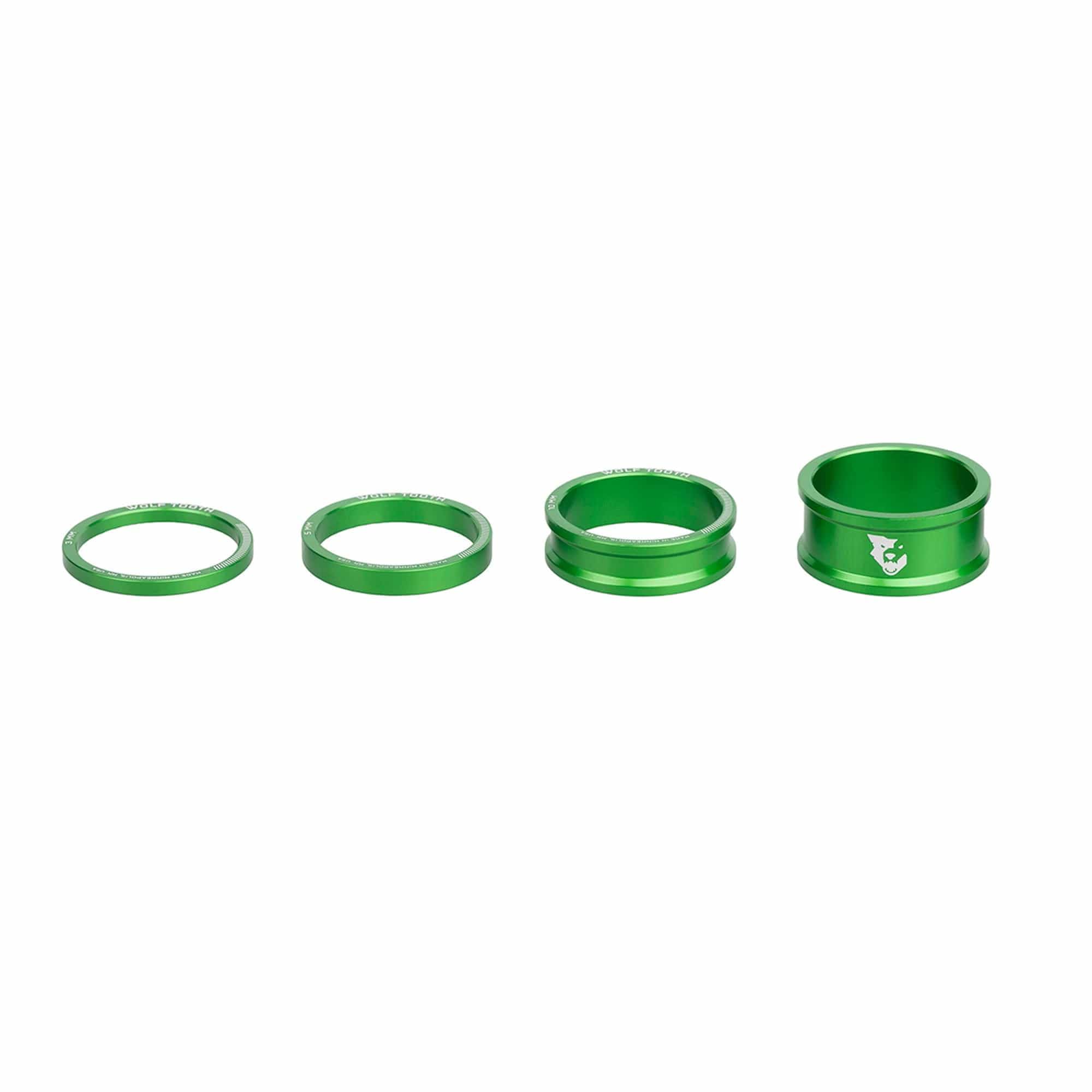 Wolf Tooth Precision Anodized Headset Spacers - Lightweight Bicycle Spacer Kit for MTB & Road Bikes - Durable Aluminum Alloy for Smooth Ride (5mm/10mm/15mm) - Perfect for Bike Upgrades & Maintenance