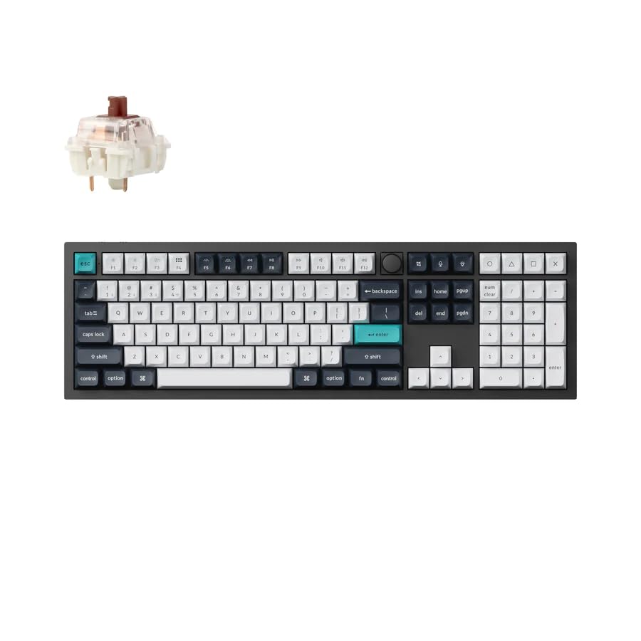 Keychron Q6 Max Full-Size Wireless Custom Mechanical Keyboard - Full Metal Body, QMK/VIA Programmable, Bluetooth 5.1/2.4GHz/Wired, RGB Backlit, Hot-Swappable Gateron Jupiter Brown Switches - Compatible with Mac/Windows/Linux - Perfect for Gaming, Coding & Office Work