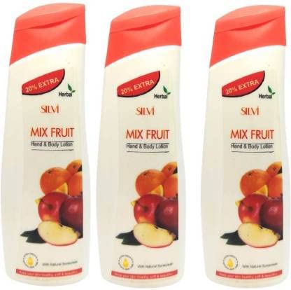 Silvi Moisturizing Hand & Body Lotion for Men & Women - 100ml Pack of 3 | Natural Fruit Blend with Vitamin E | Perfect for Dry Skin Care at Home, Office & Travel