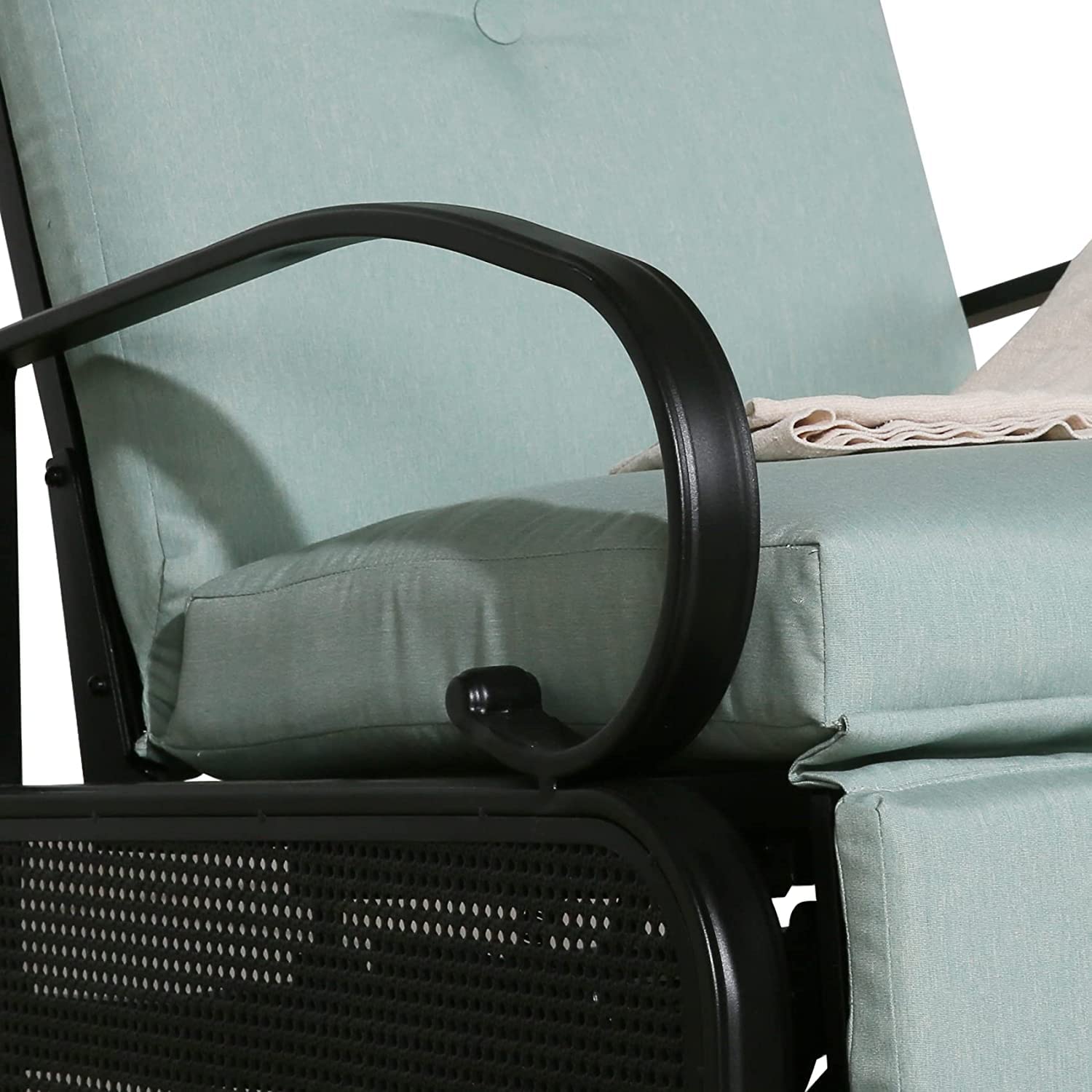 Ulax Adjustable Patio Recliner Chair Set of 2 - Outdoor Metal Reclining Lounge Chairs with Thick Cushions for Backyard, Poolside & Garden Relaxation