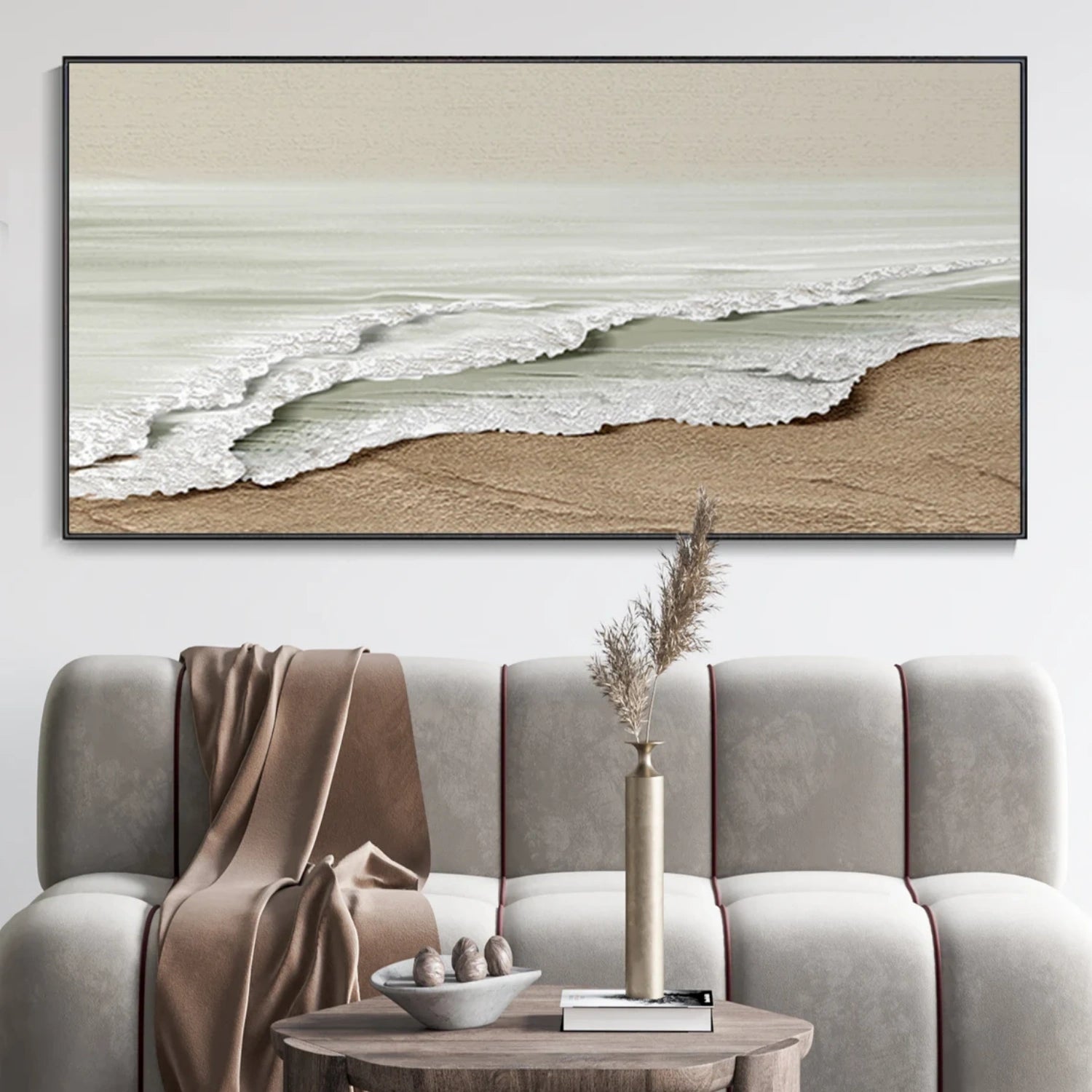 Ocean and Sky Painting #OS 230 - Handmade Canvas Wall Art for Home & Office Decor - Perfect for Living Room, Bedroom or Office Space