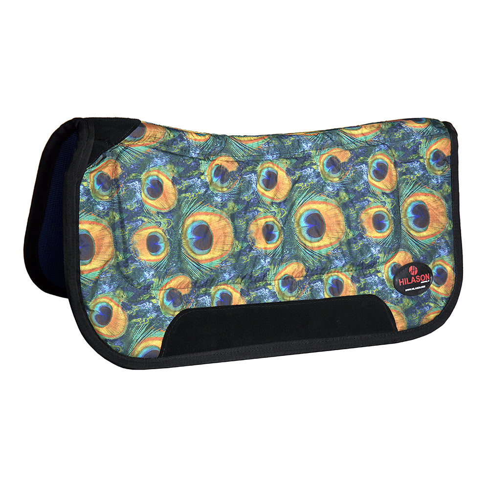 32X32 Peacock Hilason Equi Lok Elite Series Trail Horse Saddle Pad - USA Made - Durable & Comfortable for Western Riding, Trail Adventures & Horse Shows