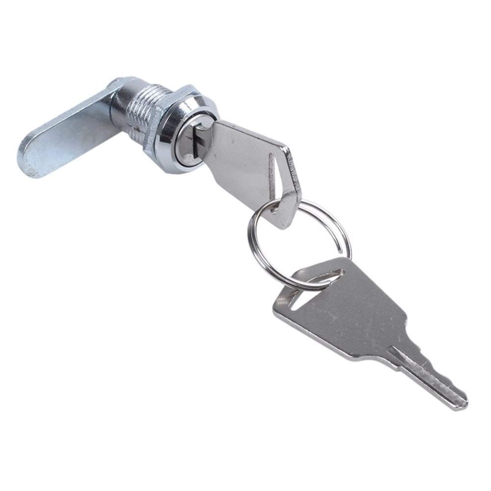 16MM Cam Lock with 2 Keys - Secure Drawer, Arcade Cabinet, Mailbox & File Cabinet - Silver Finish | Ideal for Office, Home & School Storage Solutions