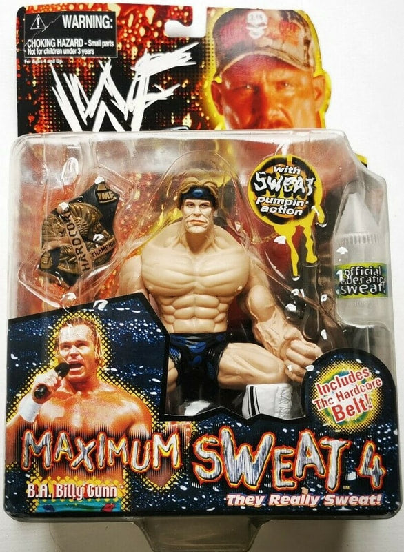 1999 WWF Jakks Pacific Maximum Sweat Series 4 B.A. Billy Gunn Wrestling Action Figure - Collectible Toy for WWF Fans, Perfect for Display & Play Battles