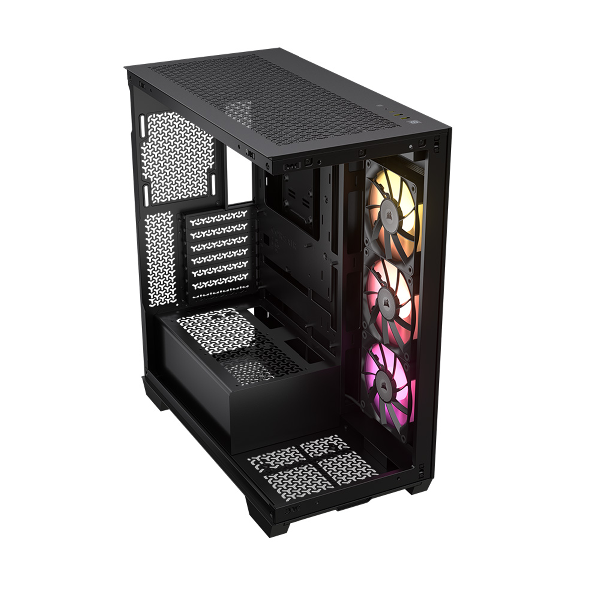Corsair 3500X RGB iCUE Mid Tower Gaming PC Case - Tempered Glass Side Panel, Black | Perfect for High-Performance Gaming Rigs & Custom PC Builds