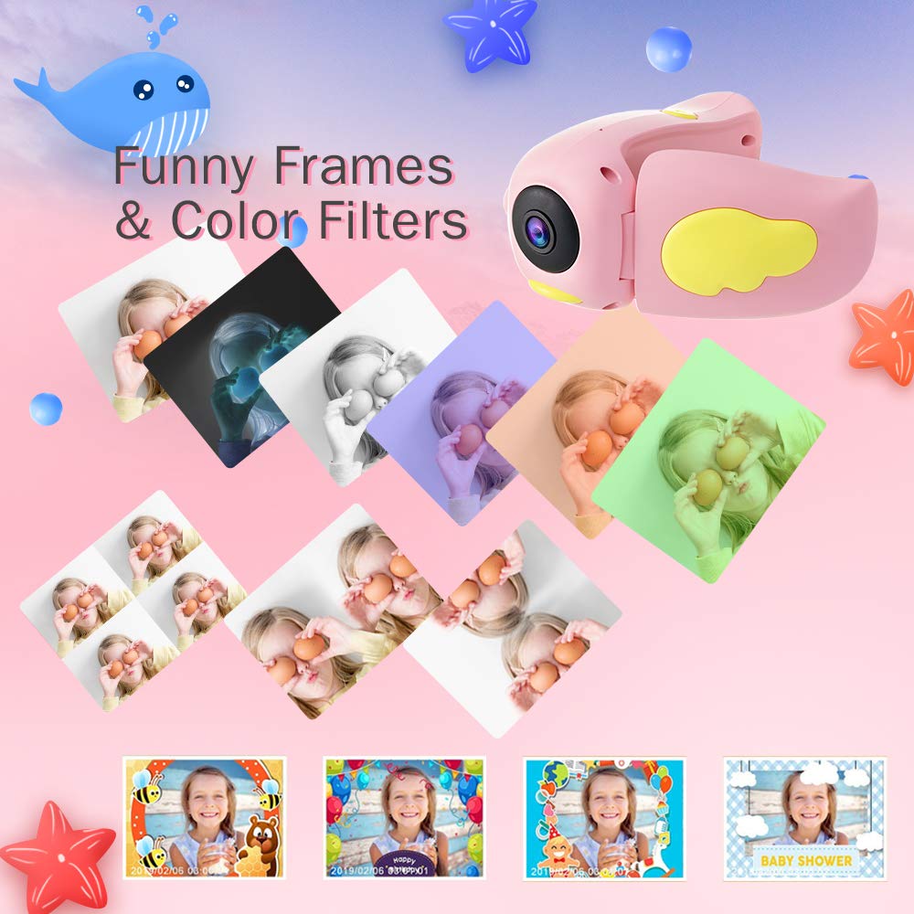 Kids Digital Camera 10MP 1080P - Rechargeable Shockproof Video Recorder with 32GB SD Card for Boys & Girls - Perfect for Travel & Outdoor Adventures