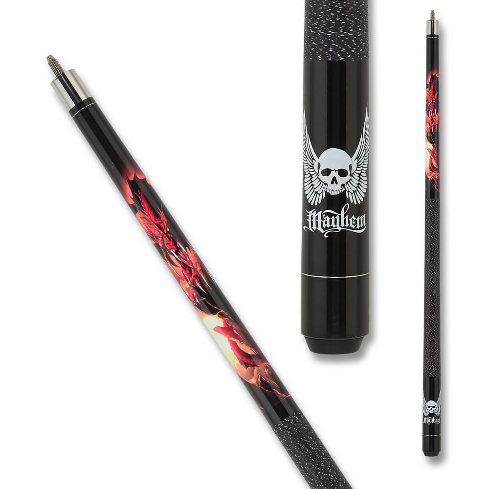 Action Mayhem Cues Adventure Series Billiards Pool Cue Stick - Professional 2-Piece Pool Cue for Men & Women - Perfect for Home Game Rooms, Bars, and Competitive Play
