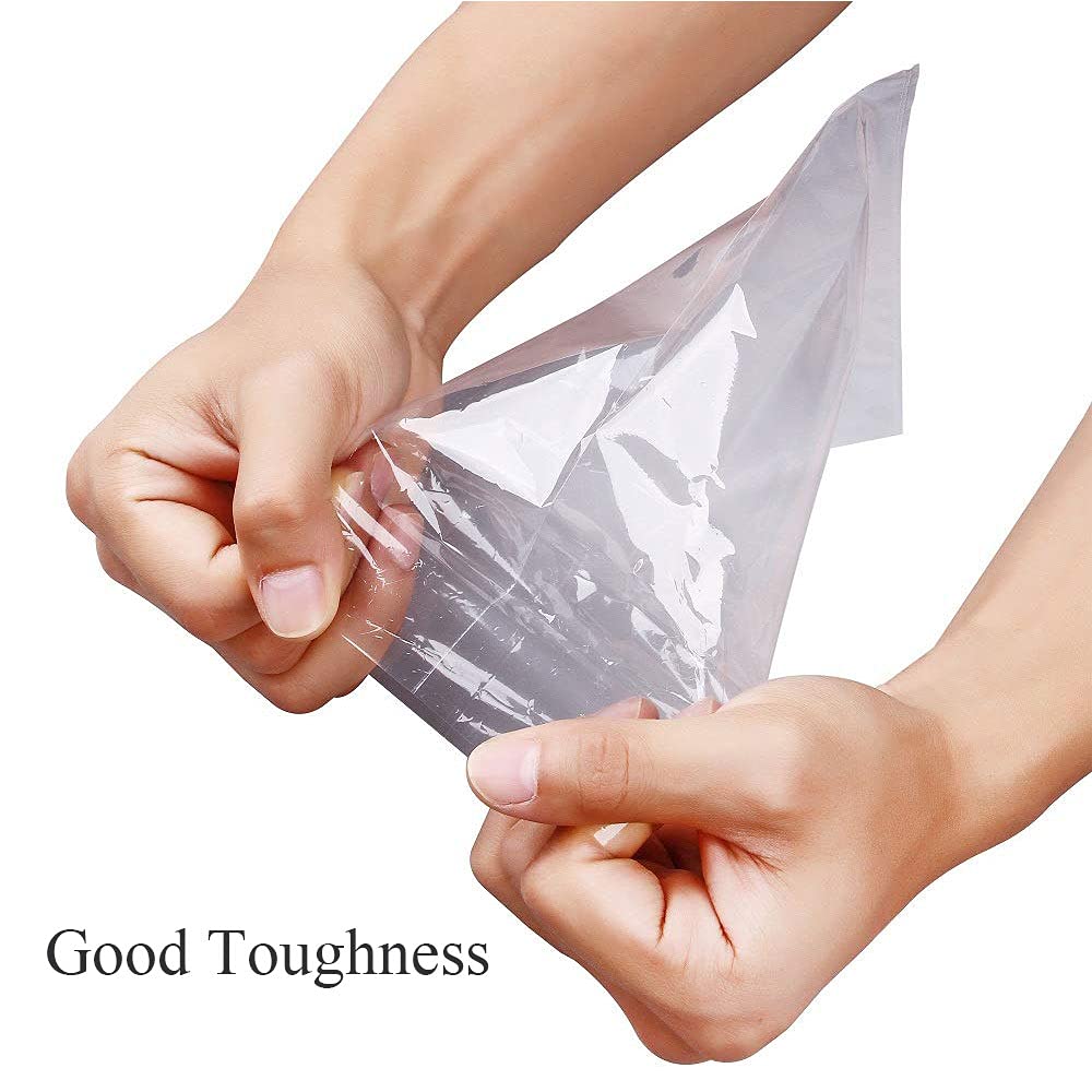 100PCS Clear Heat Shrink Wrap Bags 14.5x24cm - DIY Packaging for Homemade Candles, Bath Bombs, Gifts & Crafts - Waterproof, Durable Shrink Film for Small Business & Home Use