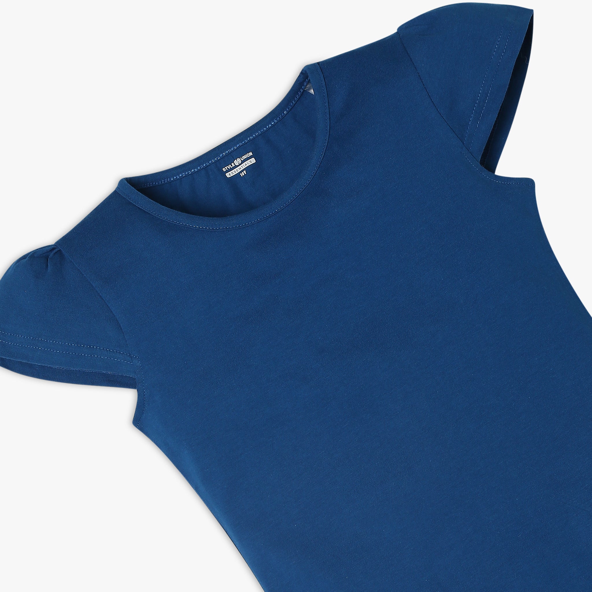 Girl's Regular Fit Solid Color Cotton T-Shirt - Soft & Comfortable for Everyday Wear, School, and Playtime
