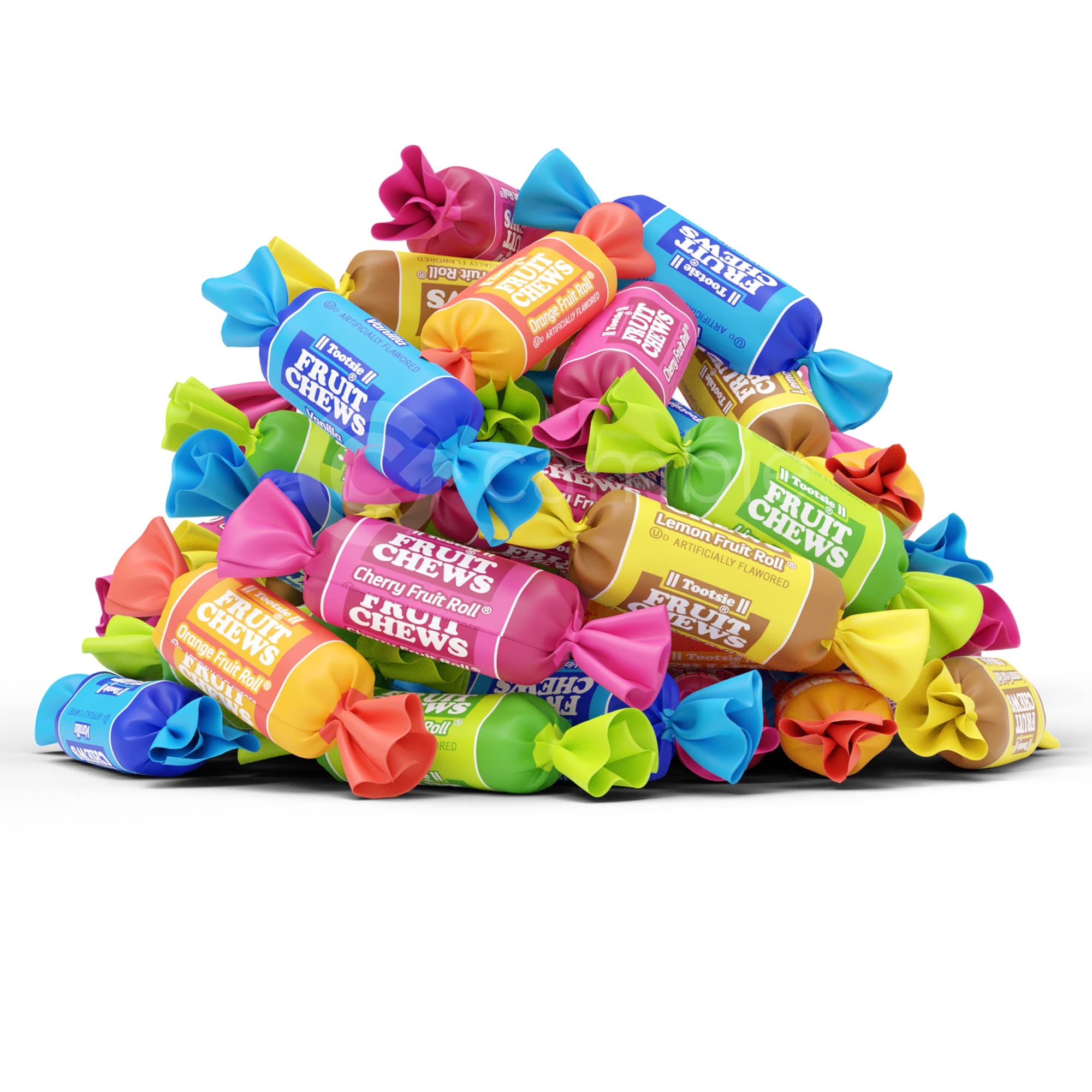 Tootsie Roll Fruit Chews - 2 Pounds Assorted Flavors (Cherry, Lemon, Lime, Orange, Vanilla) | Chewy Fruit Candy | Bulk Candy for Parties, Halloween, Christmas & Office Snacks