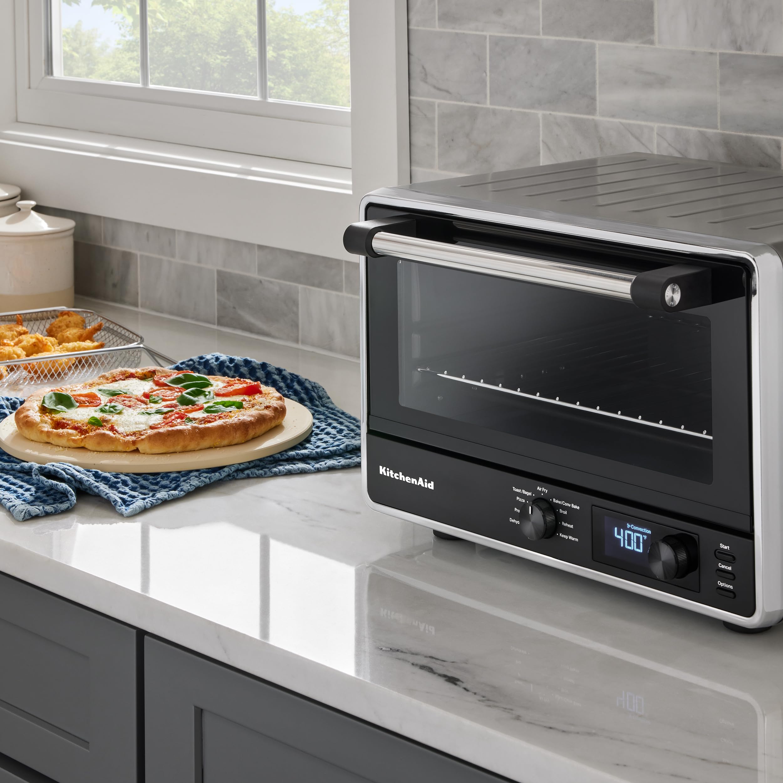 KitchenAid KCO128CU Digital Countertop Oven with Air Fry, Convection Bake & Pizza Stone - 12