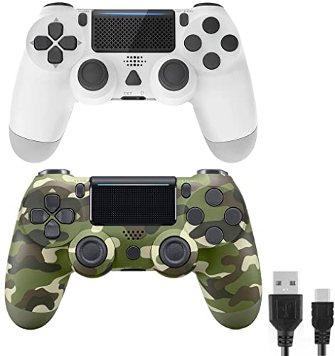 2 Pack Wireless PS4 Controller - Compatible with PS4/Pro/Slim Console, Dual Shock Joystick with Charging Cable - Perfect Gaming Gift for Kids, Men & Gamers | Ideal for Family Game Nights & Competitive Play