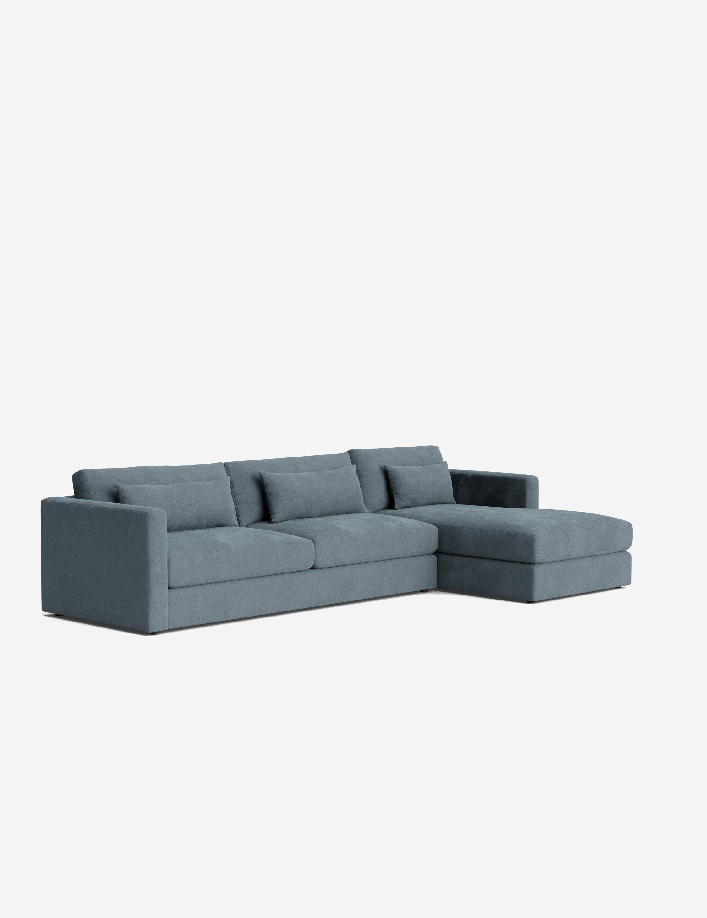 Durham Chaise Sectional Sofa - Modern L-Shaped Couch with Chaise Lounge | Comfortable Fabric Upholstery for Living Room, Family Room & Home Theater
