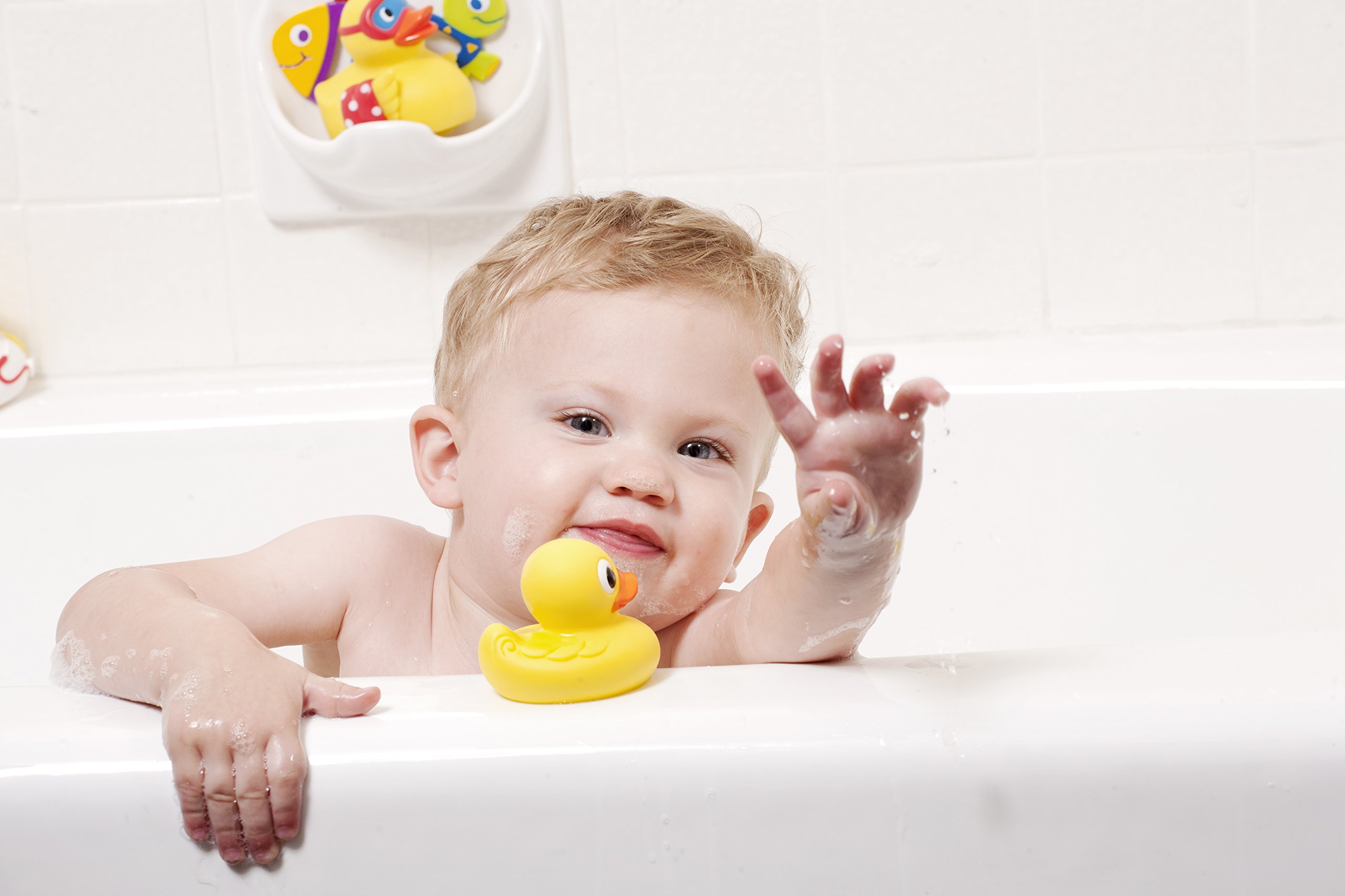 Nuby Hot-Safe Bath Duck - Baby Bath Thermometer Toy for Safe Water Temperature - Fun & Educational Bath Time for Infants & Toddlers