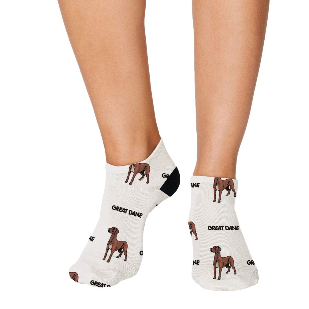 Great Dane Dog Breed Novelty Socks for Men & Women - 3-Pack Ankle Socks with Fun Patterns - Soft Polyester Blend - Perfect for Dog Lovers, Gifts, and Casual Wear