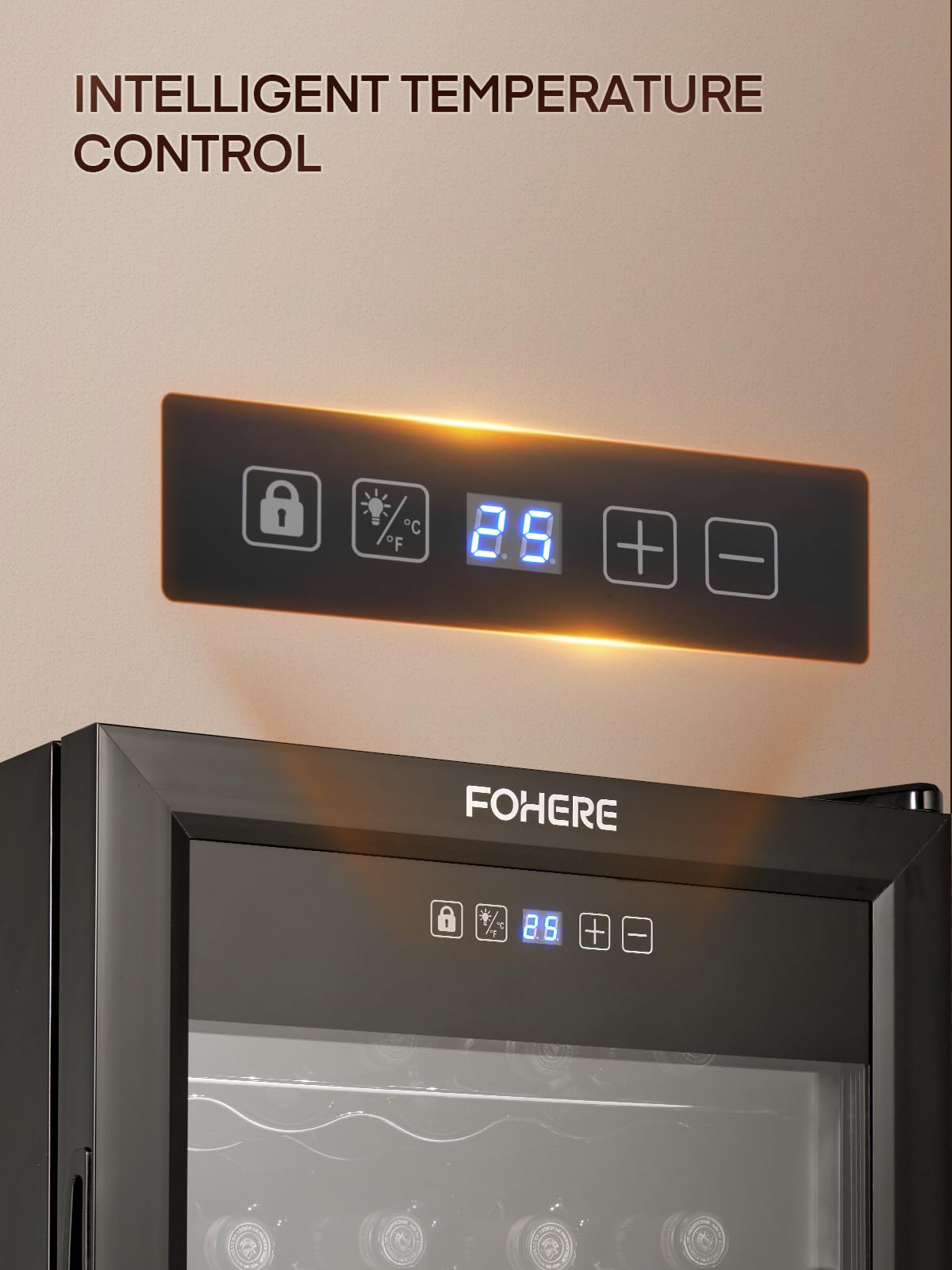 28 Bottles Wine Cooler Refrigerator - Dual Glass Door Wine Fridge with LED Lighting & Digital Temperature Control - Perfect for Home Bars, Offices, and Restaurants - Keep Your Wine Collection at Ideal Serving Temperature for Entertaining and Special Occasions