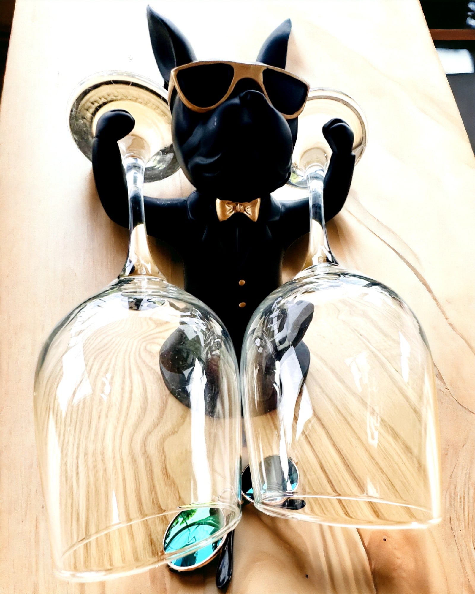 Exclusive Custom Engraved Bulldog Figurine Glass Holder - Elegant Home Bar Decor & Unique Gift for Dog Lovers