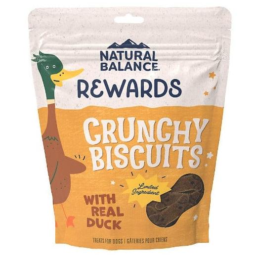 Natural Balance Crunchy Dog Biscuits with Real Duck Recipe - 14oz Bag - Grain-Free Treats for Small & Large Dogs - Perfect for Training & Rewarding Pets