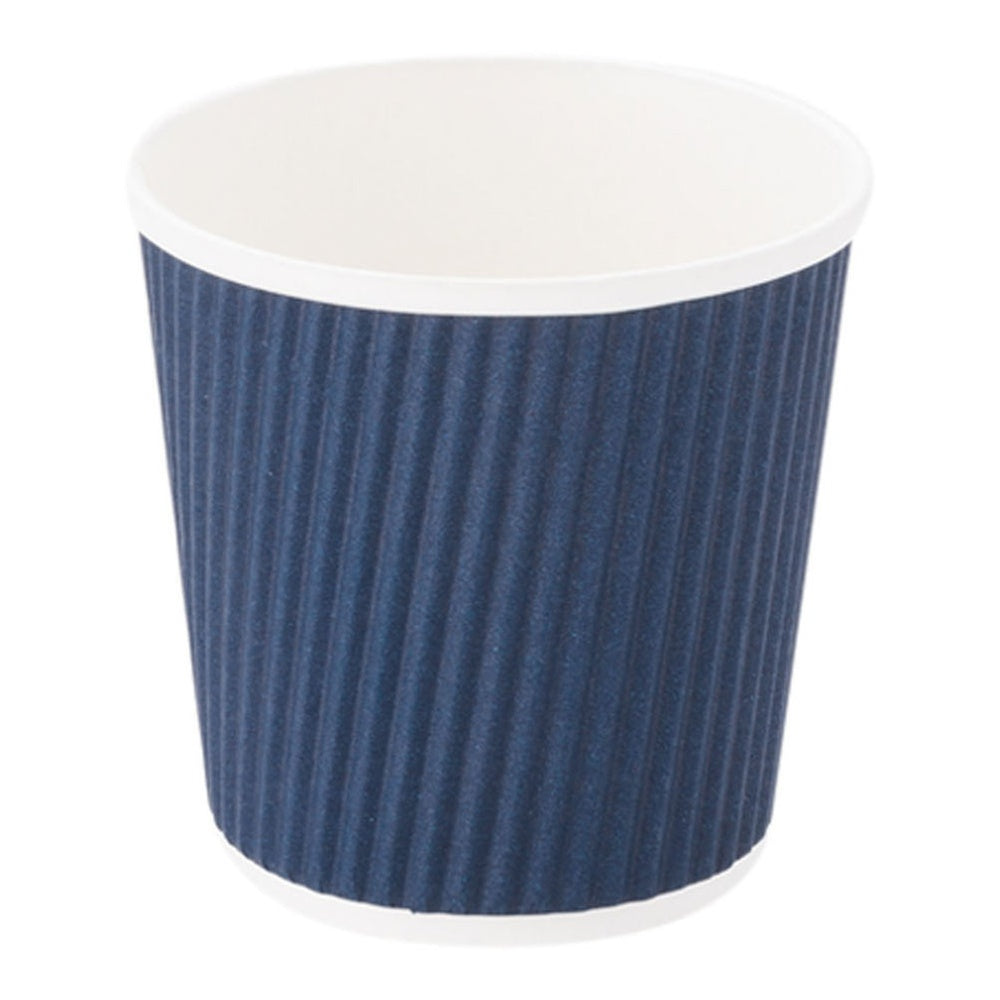 Premium 4 oz Midnight Blue Ripple Wall Paper Coffee Cups - 25 Count Box (2.5