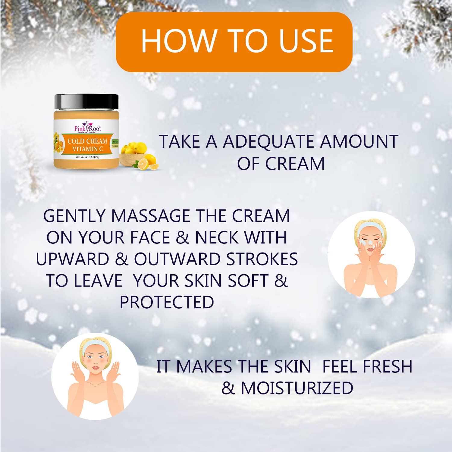 Pink Root Vitamin C Cold Cream 100ml - Brightening & Hydrating Face Moisturizer for Glowing Skin | Day & Night Use for Dry & Sensitive Skin
