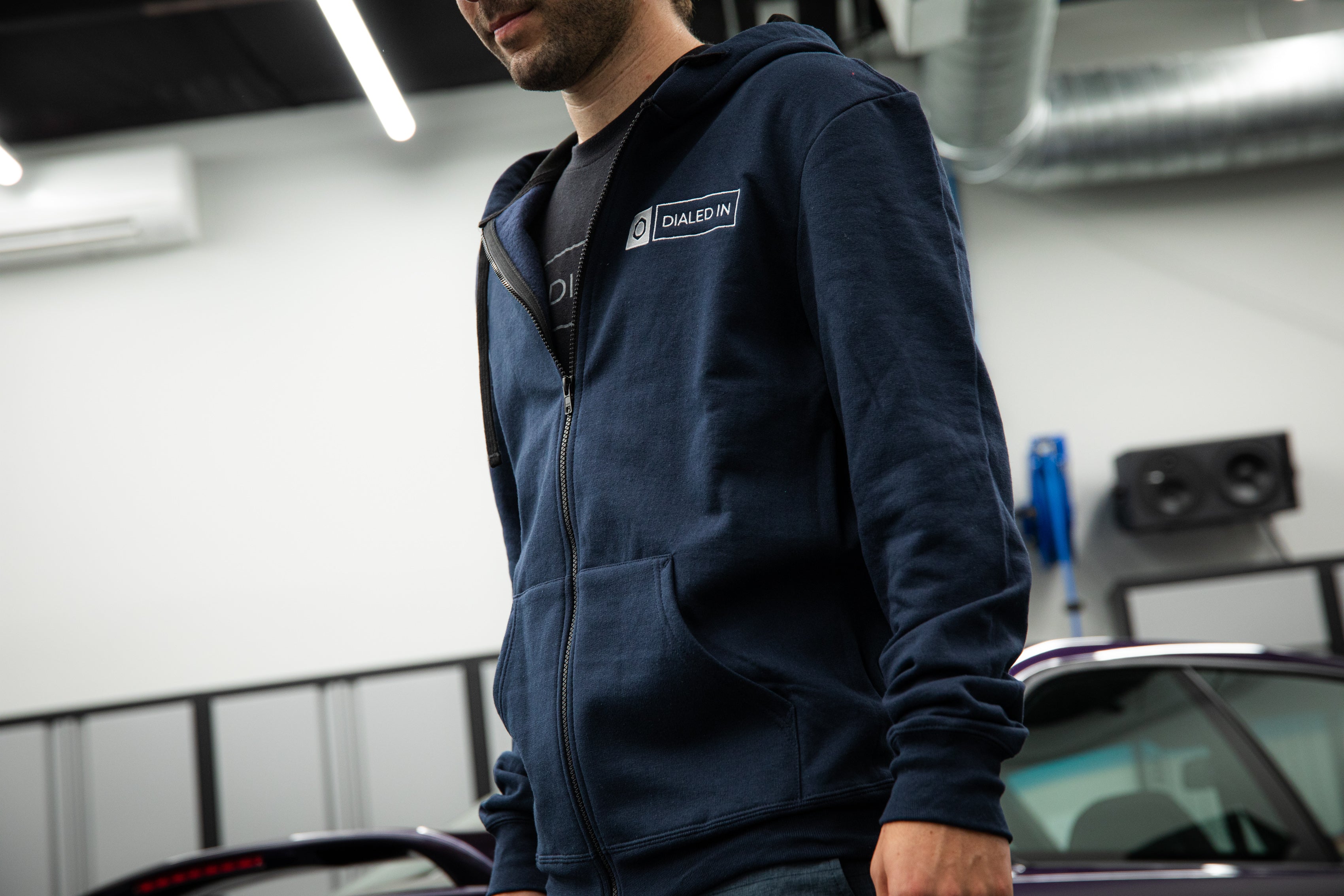 Dialed In Zip Up Hoodie for Men & Women | Comfortable Fleece Pullover with Front Pockets | Perfect for Gym, Running & Casual Wear