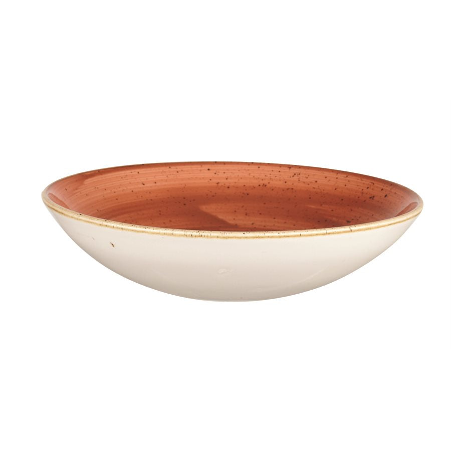 Churchill Stonecast 40 Oz Coupe Bowl Set - Spiced Orange (12-Pack) | Durable Stoneware Serving Bowls for Soups, Salads, Desserts | Perfect for Restaurants, Catering & Home Entertaining