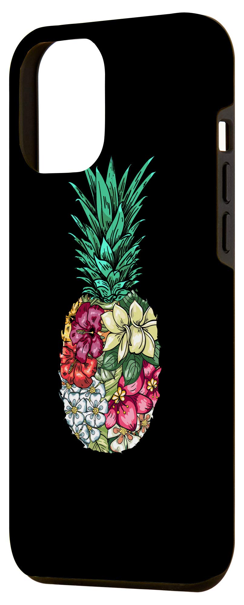 iPhone 12 Pro Max Case - Hibiscus Flower & Pineapple Tropical Design, Slim Protective Cover for iPhone 12 Pro Max (6.7