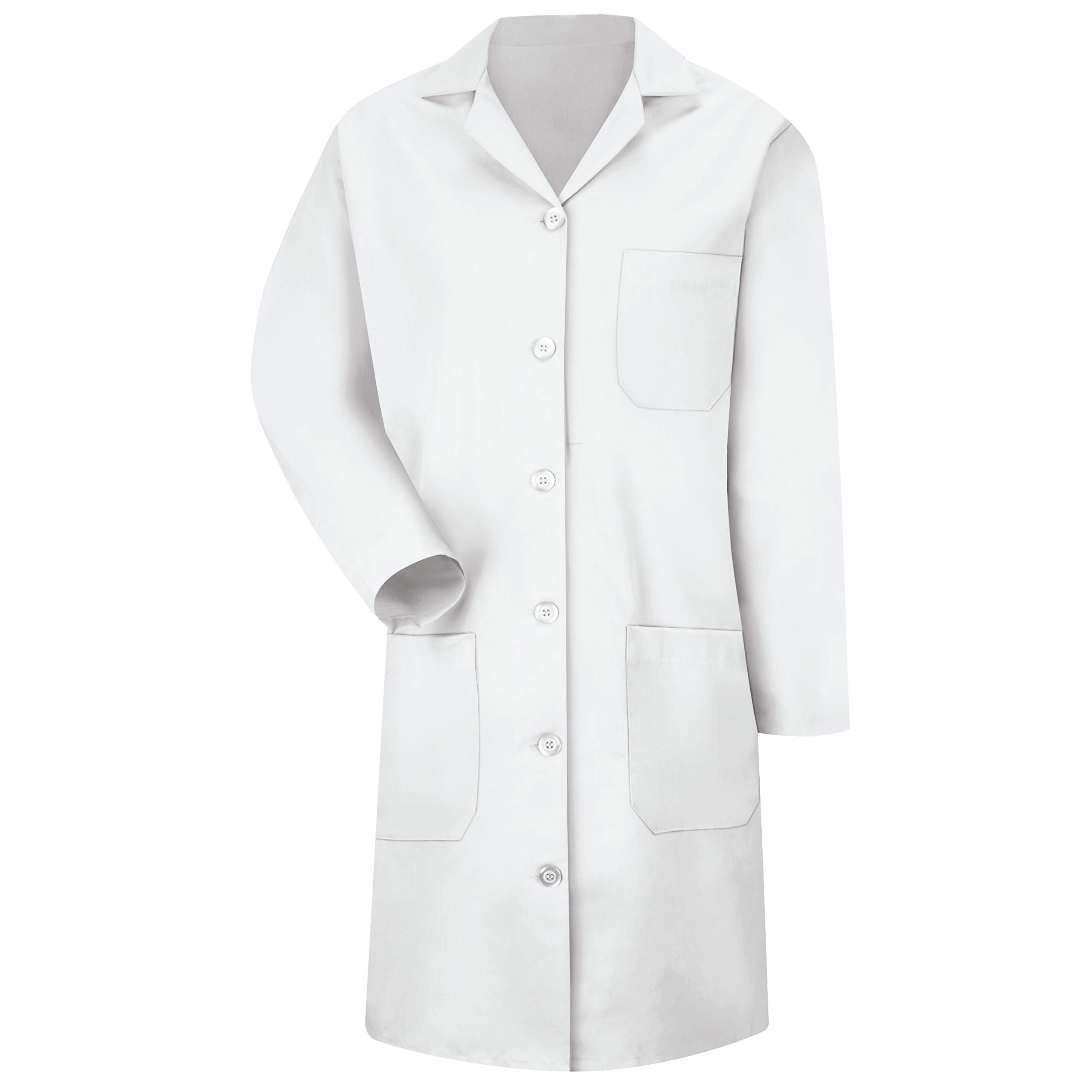 Red Kap Women's Lab Coat - Professional White Laboratory Coat with 3 Pockets, Long Sleeve for Scientists, Doctors & Medical Students - Perfect for Hospitals, Research Labs & Science Classrooms