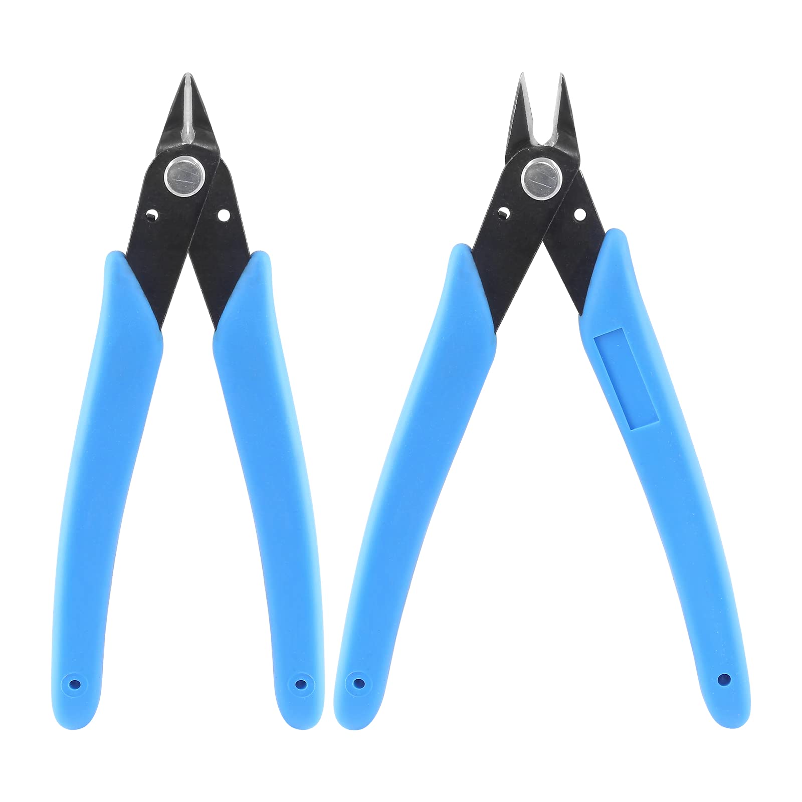 5 Inch Blue Micro Diagonal Wire Cutters - Flush Cut Mini Snips, Zip Tie & Electronics Cutter (3-Pack, Light Blue) | Precision Cutting for DIY, Jewelry Making & Electrical Projects