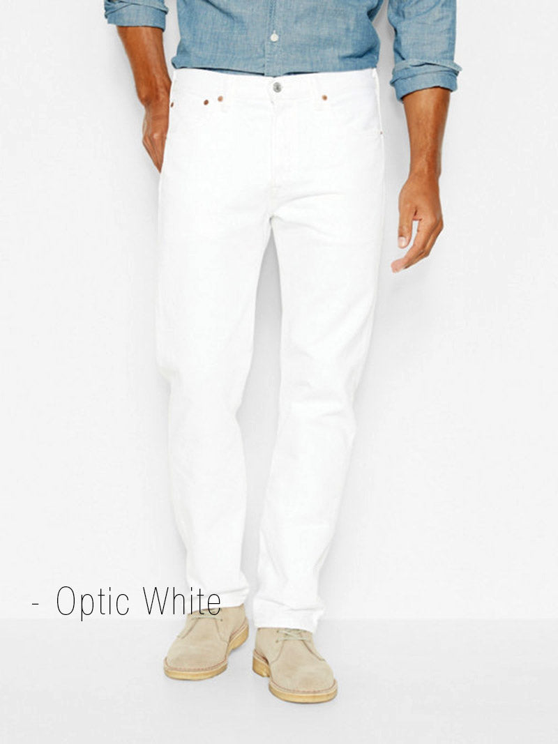 Levi's Men's 501 Original Fit Jeans - Classic Straight Leg Denim Pants in White for Casual Wear & Everyday Style