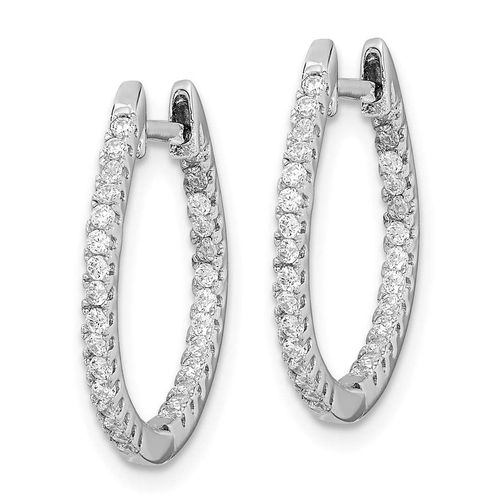 925 Sterling Silver Cubic Zirconia Hinged Hoop Earrings for Women - Elegant In & Out Design, Hypoallergenic Fine Jewelry - Perfect Gift for Her, Birthday, Anniversary & Special Occasions