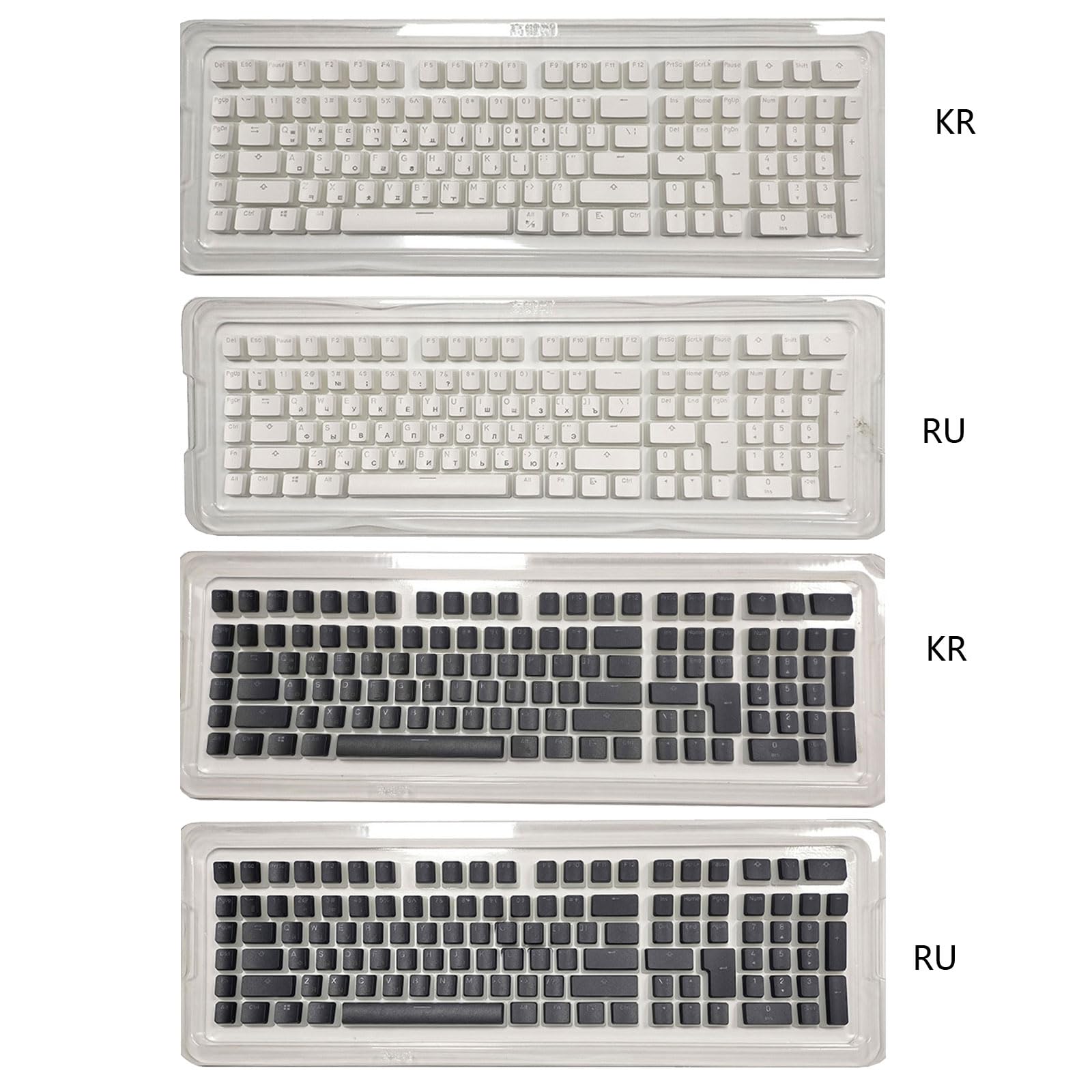 Korean/Russian PBT Gaming Keycaps - 117 Key Doubleshot Pudding Backlit Keycap Set for Mechanical Keyboards | Perfect for Gaming, Typing & Custom Keyboard Builds