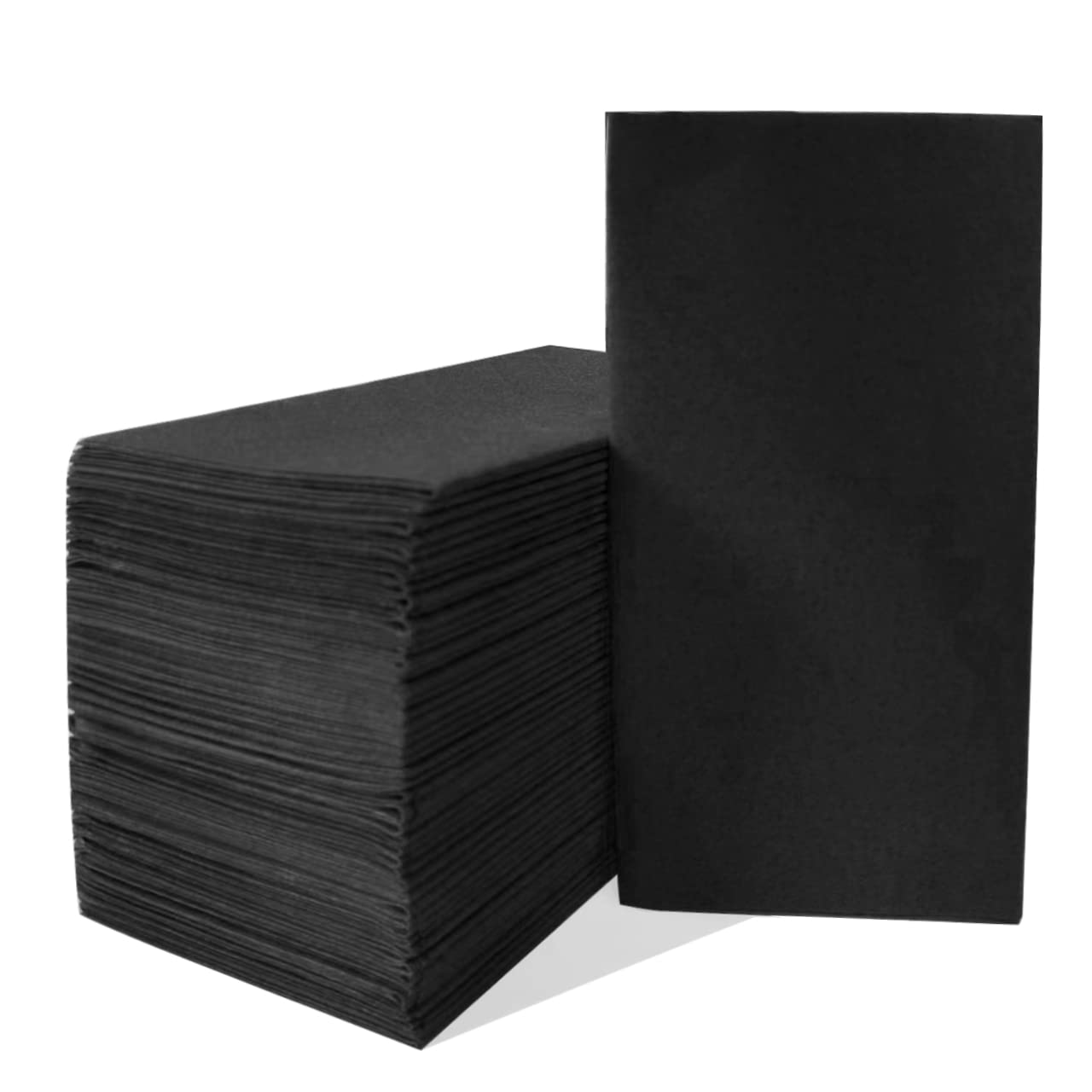 JINYUDOME 100-Pack Premium Black Disposable Hand Towels - Soft Linen Feel Napkins for Restaurants, Parties, and Home Use