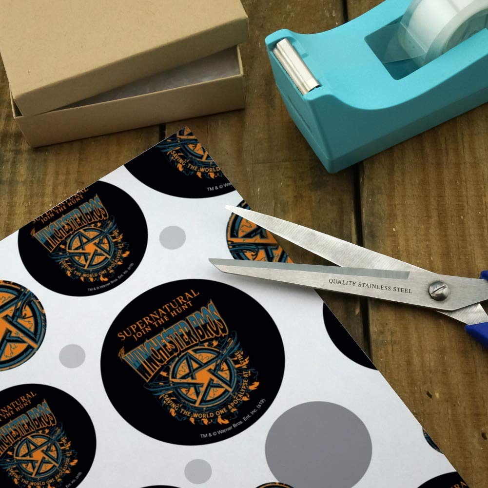Supernatural The Bros Gift Wrap Wrapping Paper Roll - Premium Quality Printed Wrapping Paper for Birthdays, Christmas & Special Occasions | Perfect for Fans of Supernatural TV Show
