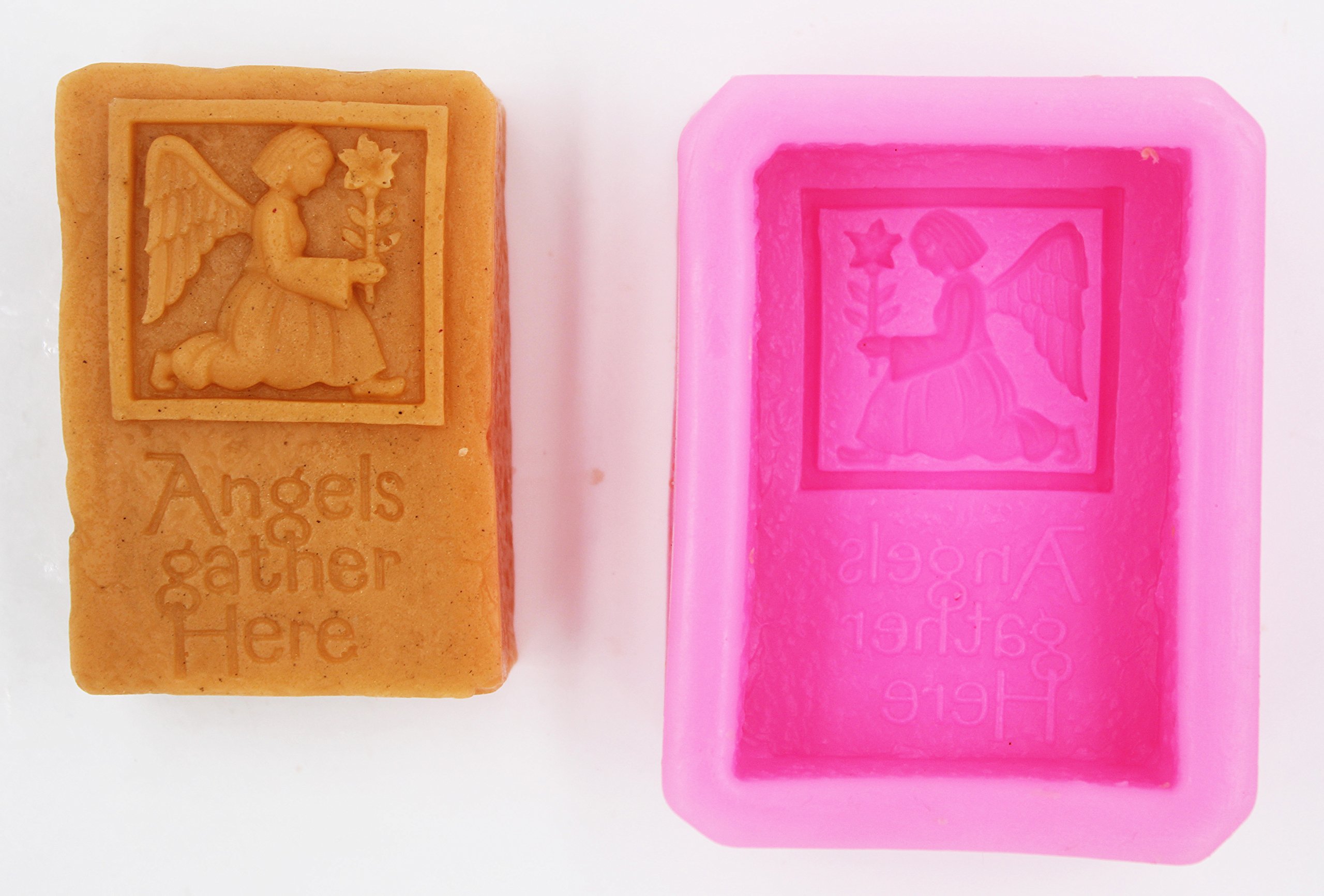 Angels Here 0980 Silicone Soap Molds for DIY Crafting - Handmade Soap Making Kit, 3D Artisan Soap Mold for Bath Bombs, Candles & Resin Crafts - Perfect for Home Spa, Gifts & Creative Projects